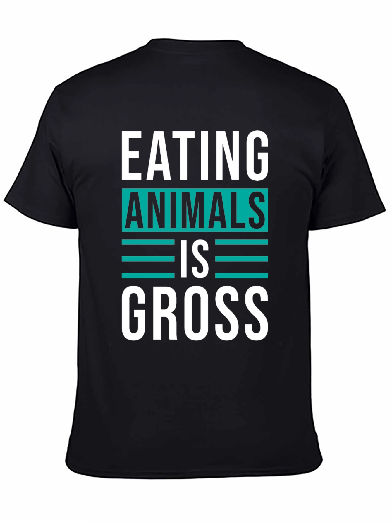 Black Eating Animals is Gross Graphic Tee view 4