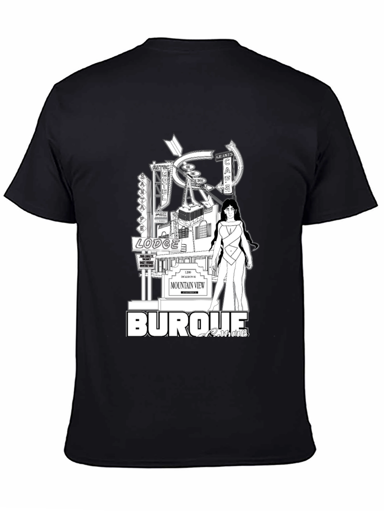 Retro Albuquerque Graphic Tee - Black Cotton T-Shirt - 4