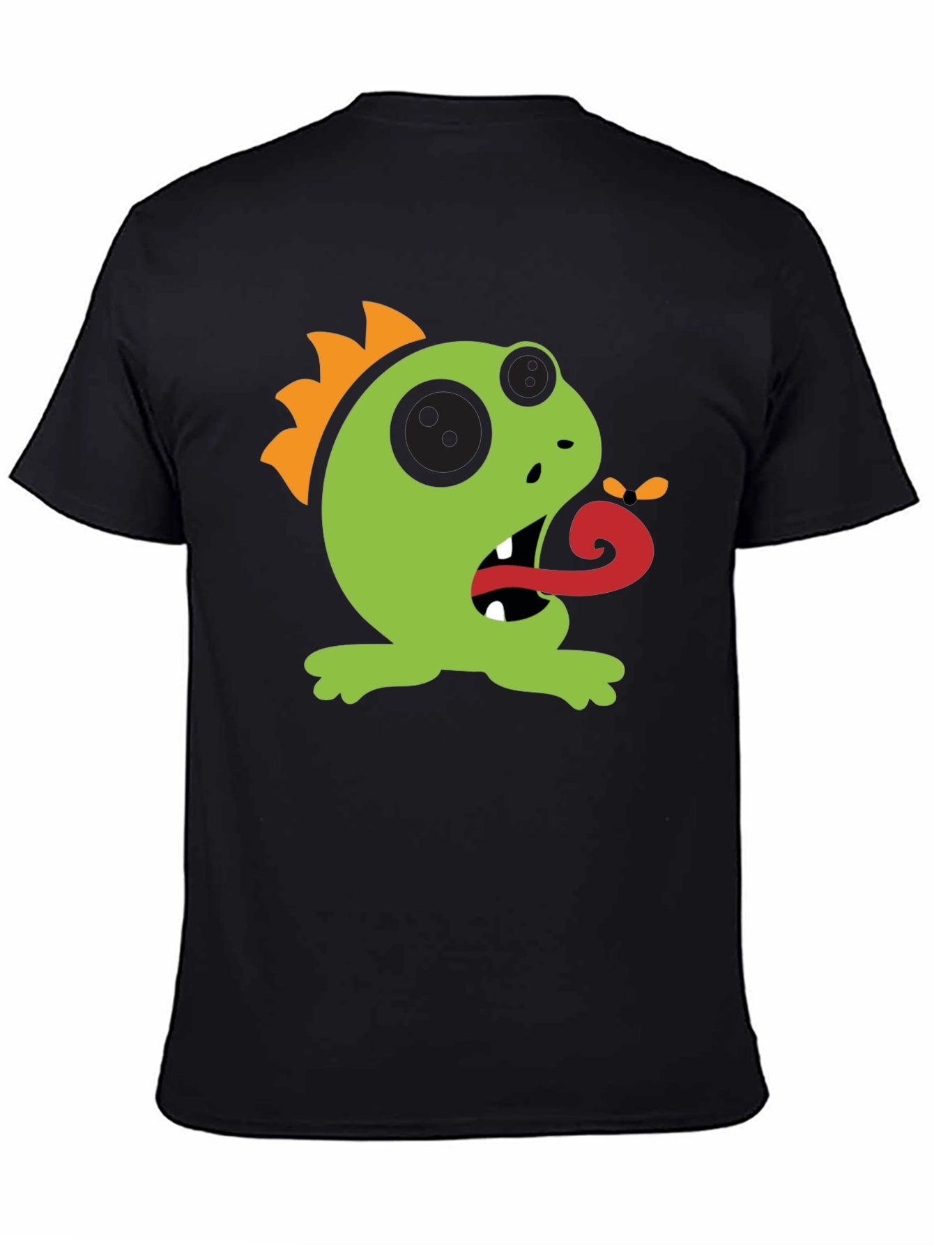 Black Cartoon Monster Graphic Tee - Black view 4