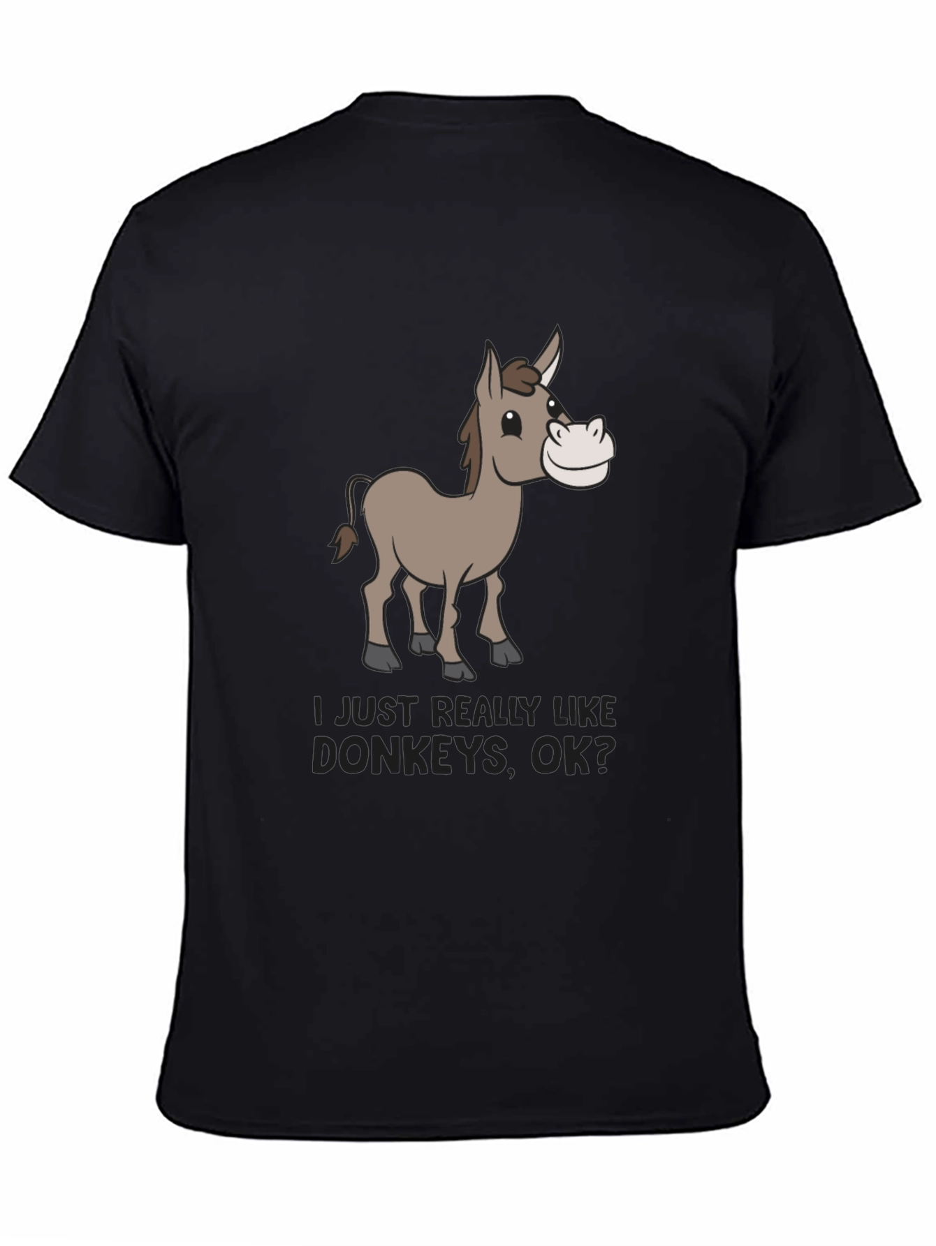 Black Funny Donkey Lover Graphic Tee - Black view 4