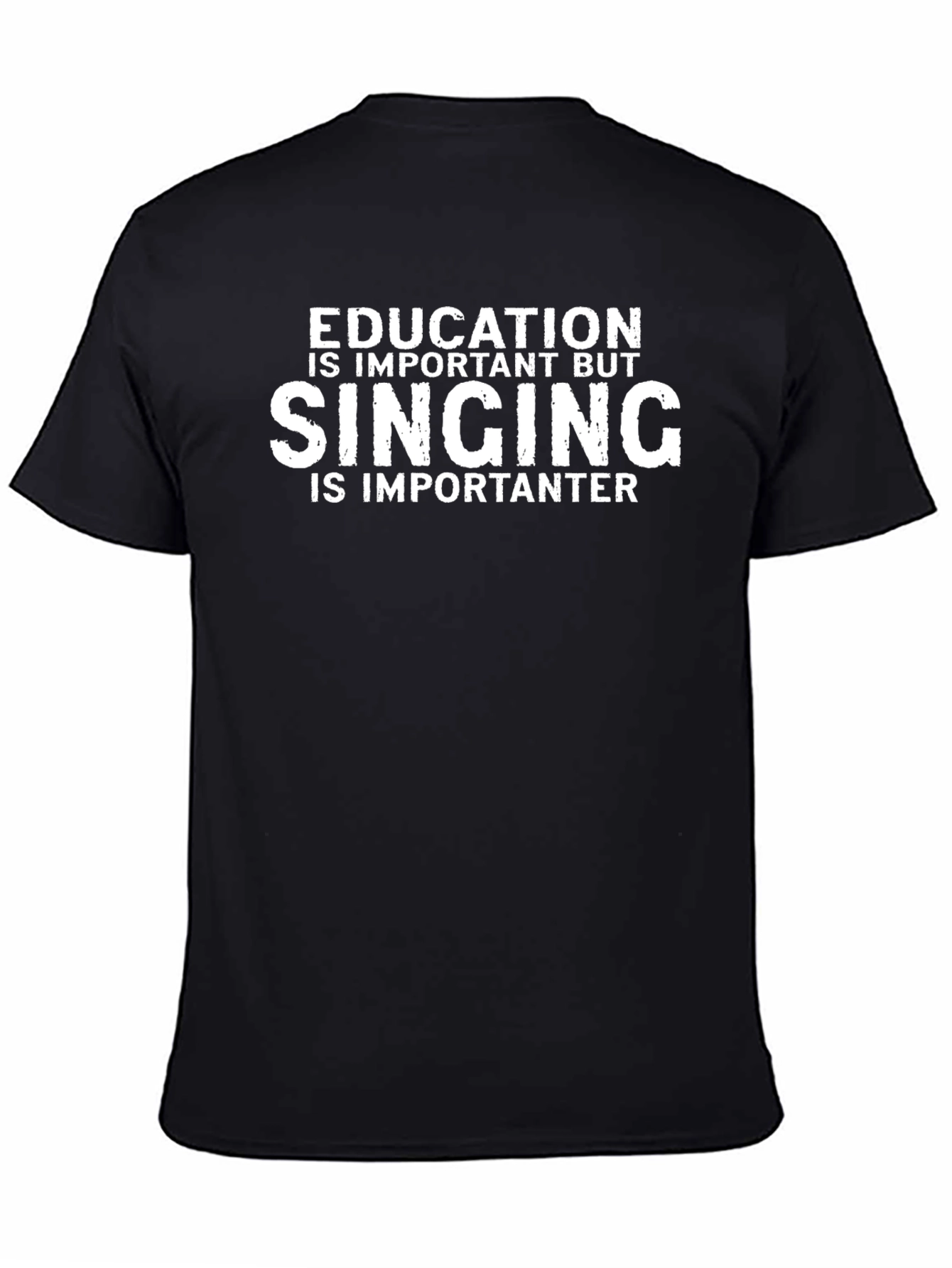 Funny Singing Is Importanter Black T-Shirt - 4
