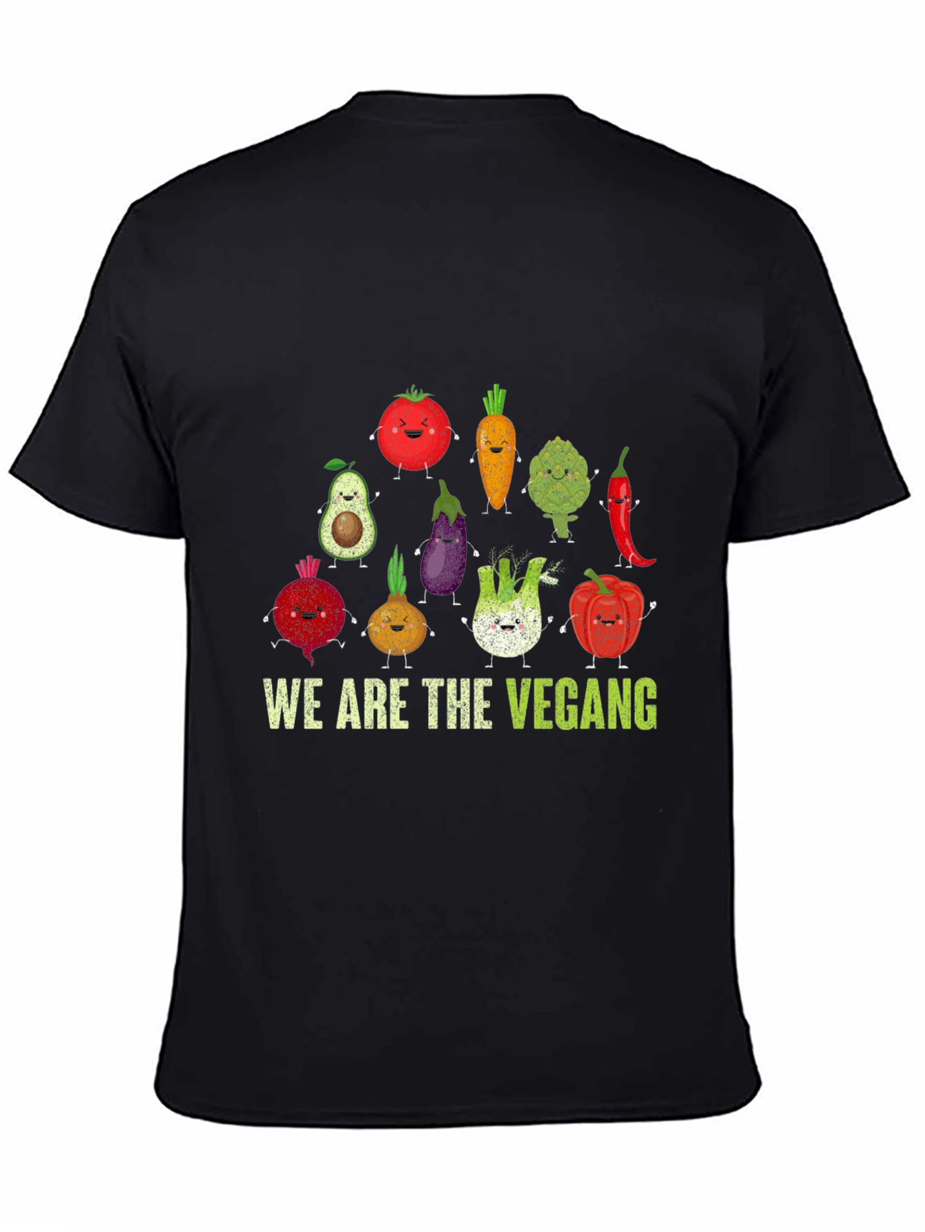 Black Funny Vegan T-Shirt - We Are The Vegang view 4