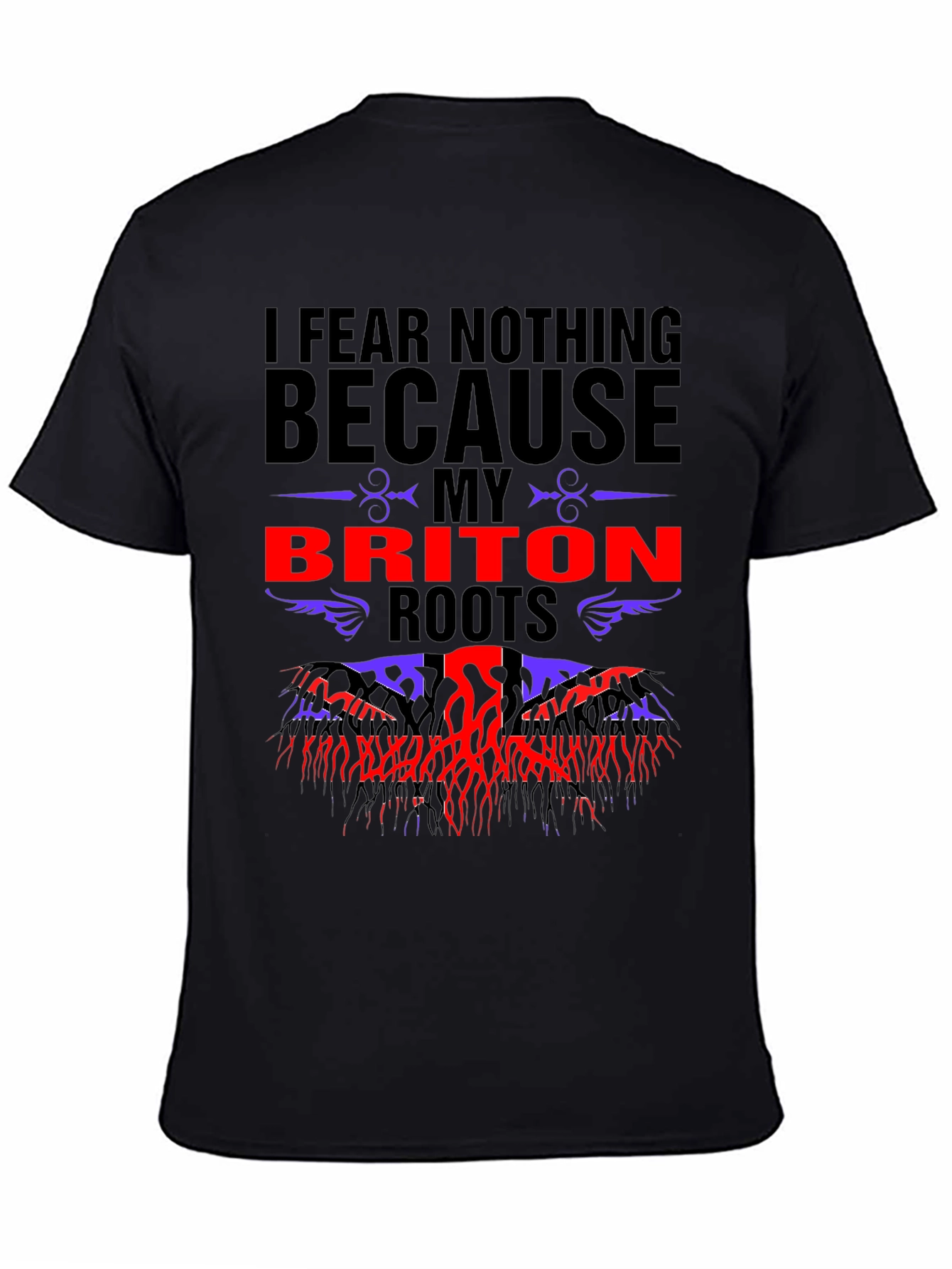 Black Briton Roots T-Shirt - I Fear Nothing Tee view 4