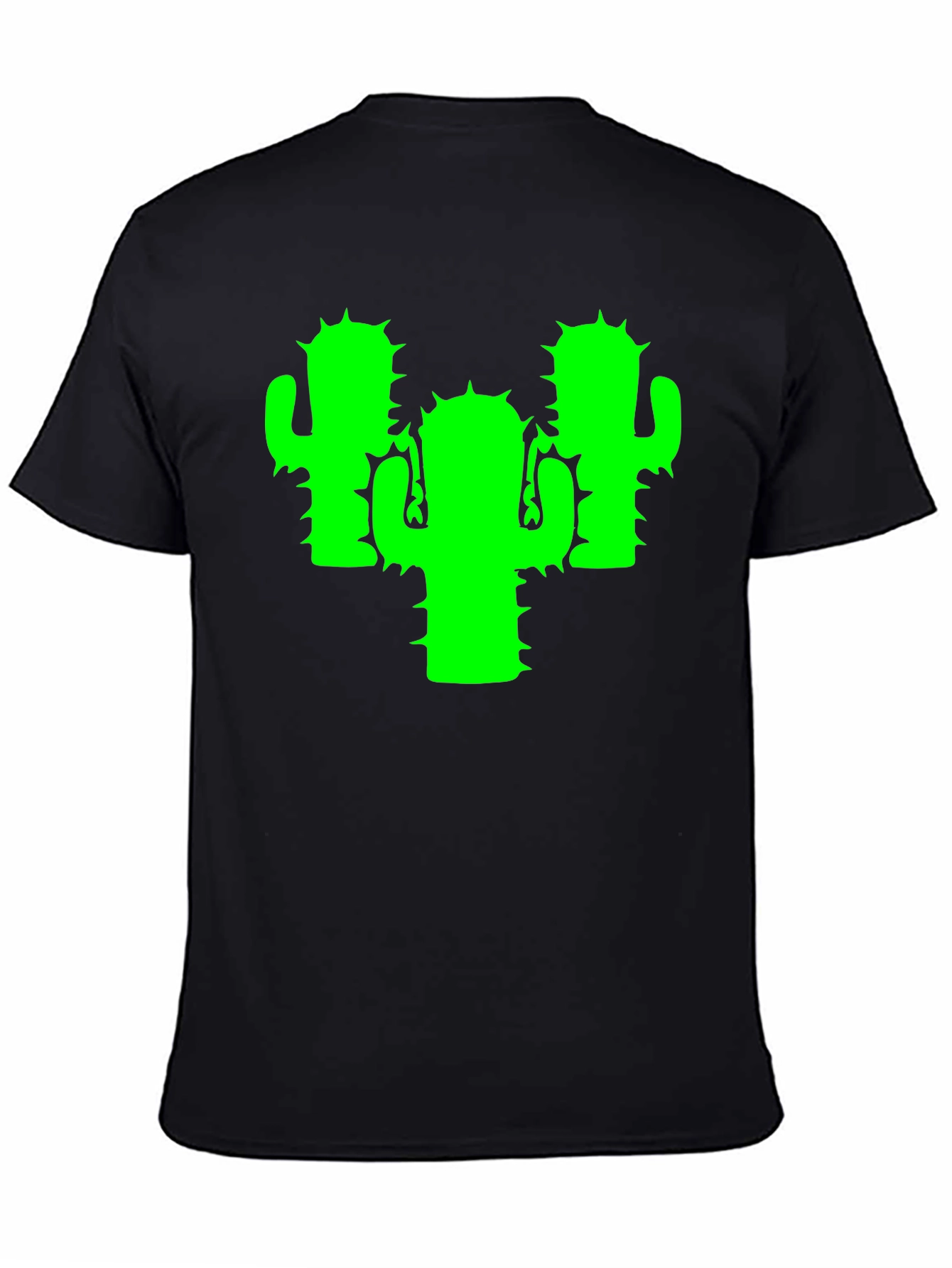 Black Cactus Graphic Tee - Black Cotton T-Shirt view 4