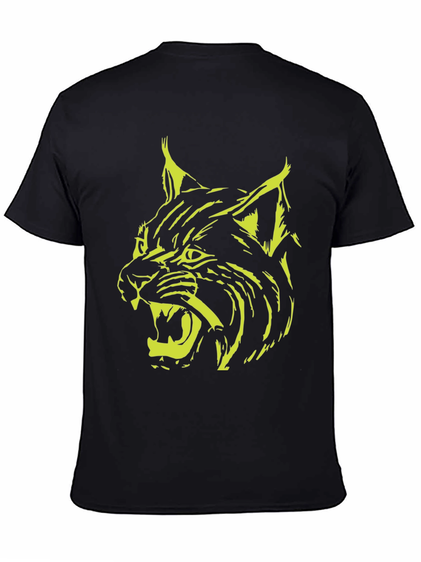 Black Lynx Graphic Black T-Shirt - Bold Animal Design view 4