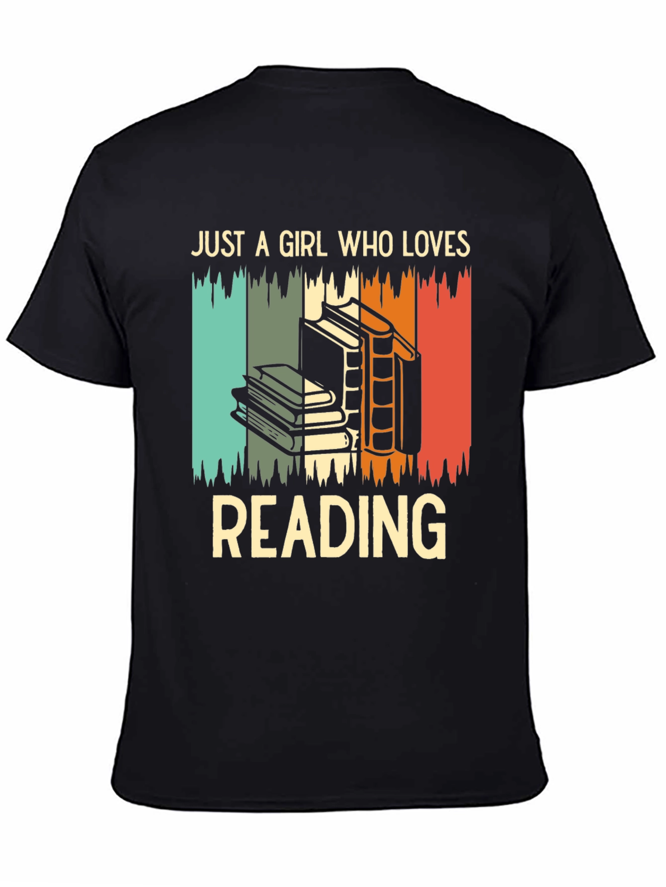 Black Retro Reading Lover T-Shirt for Women view 4