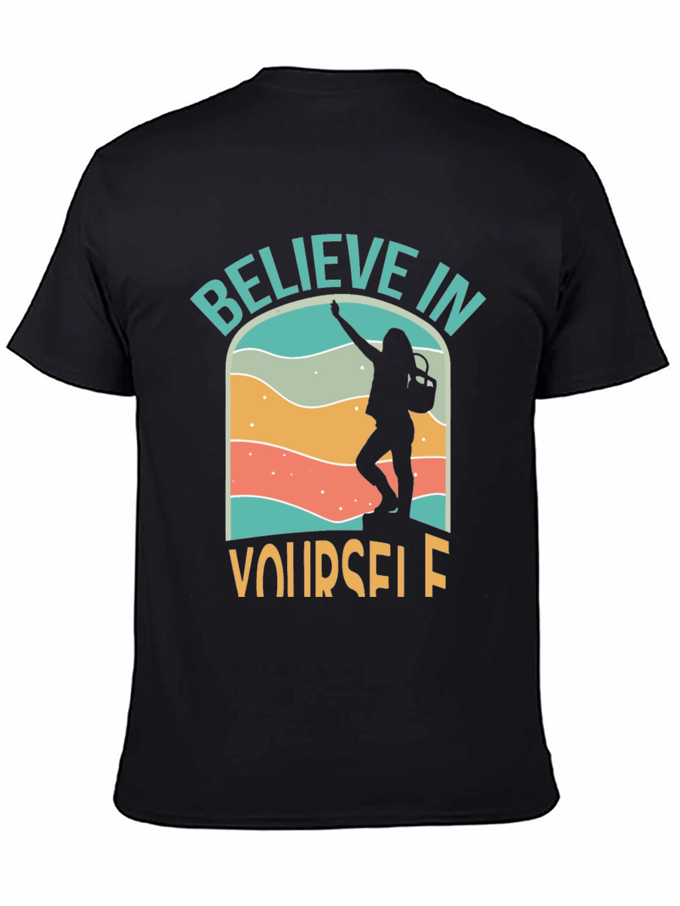 Black Believe in Yourself Graphic Tee - Adventure T-Shirt view 4