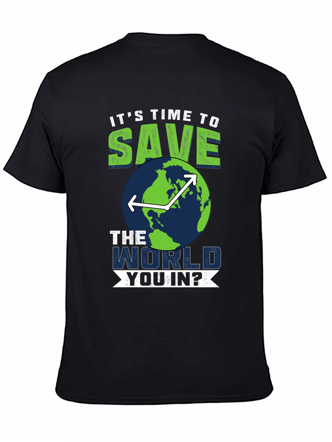 Black Save the World T-Shirt - Environmentally Conscious Tee view 4