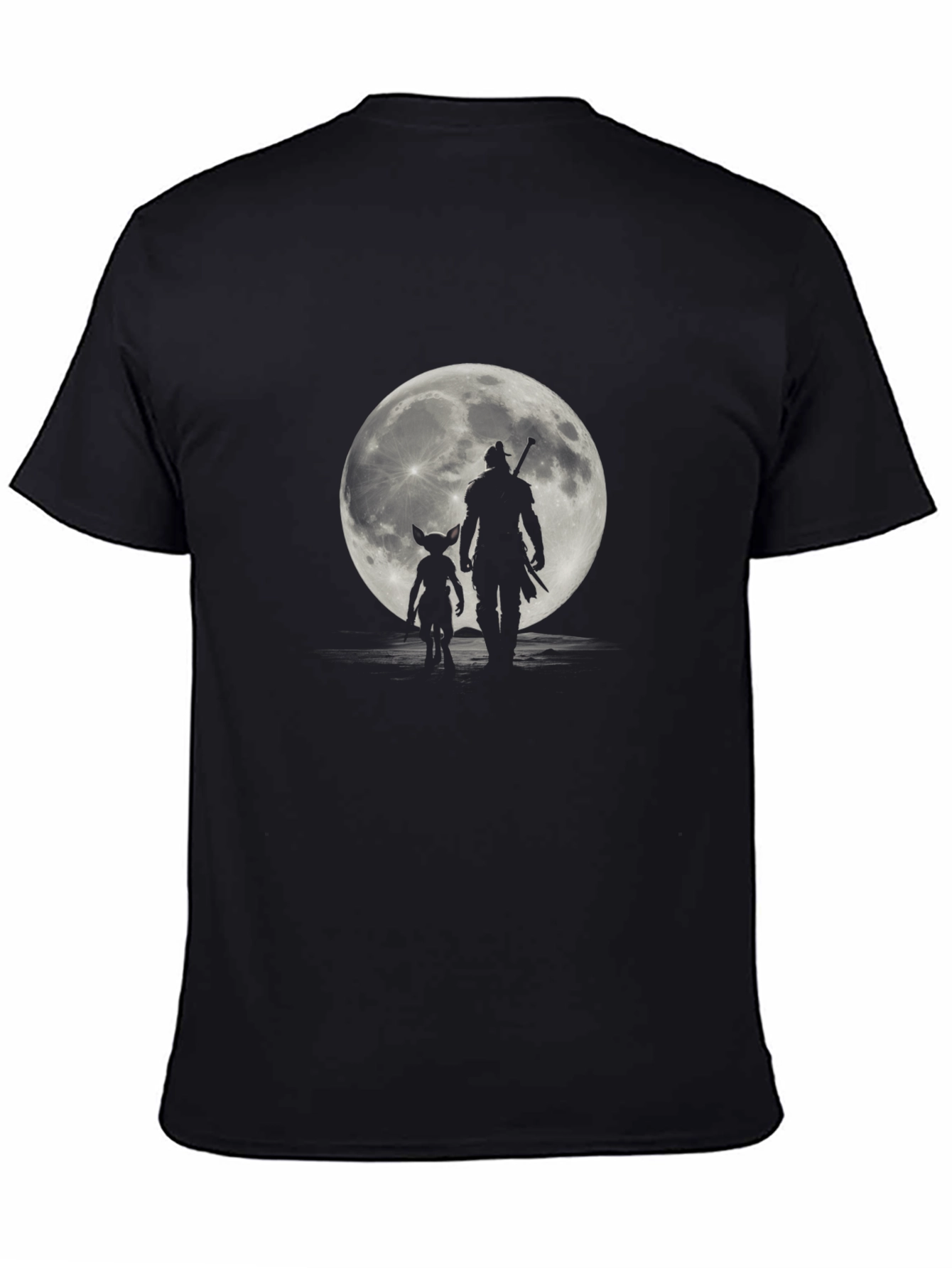 Black Moonlit Duo Black Graphic Tee view 4