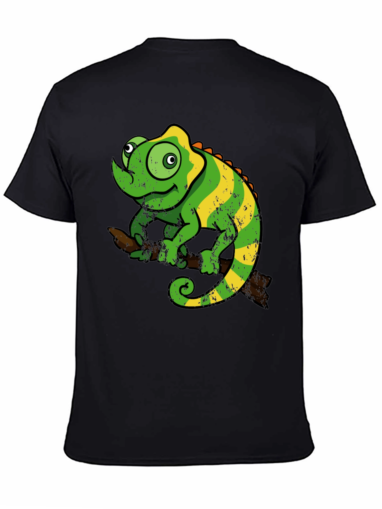 Black Chameleon Graphic Tee - Fun Reptile T-Shirt view 4