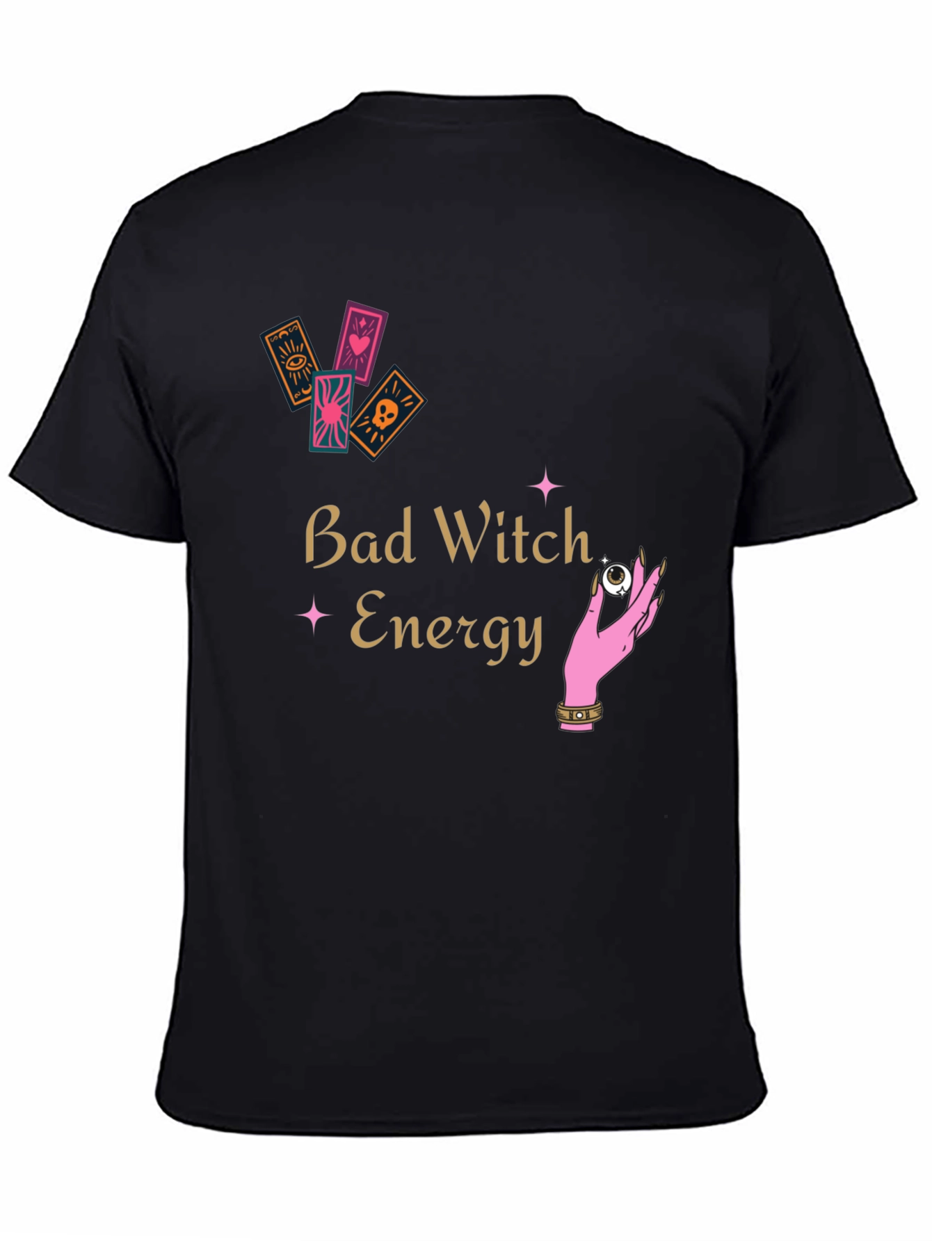 Black Bad Witch Energy Graphic Tee - Unisex Black T-Shirt view 4