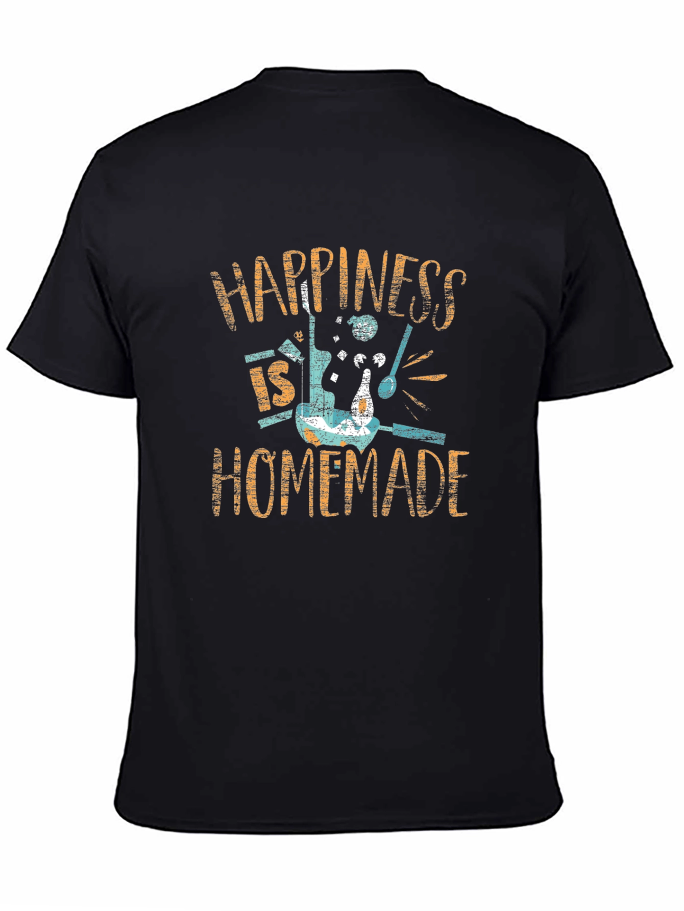 Black Happiness Is Homemade Black Graphic Tee view 4
