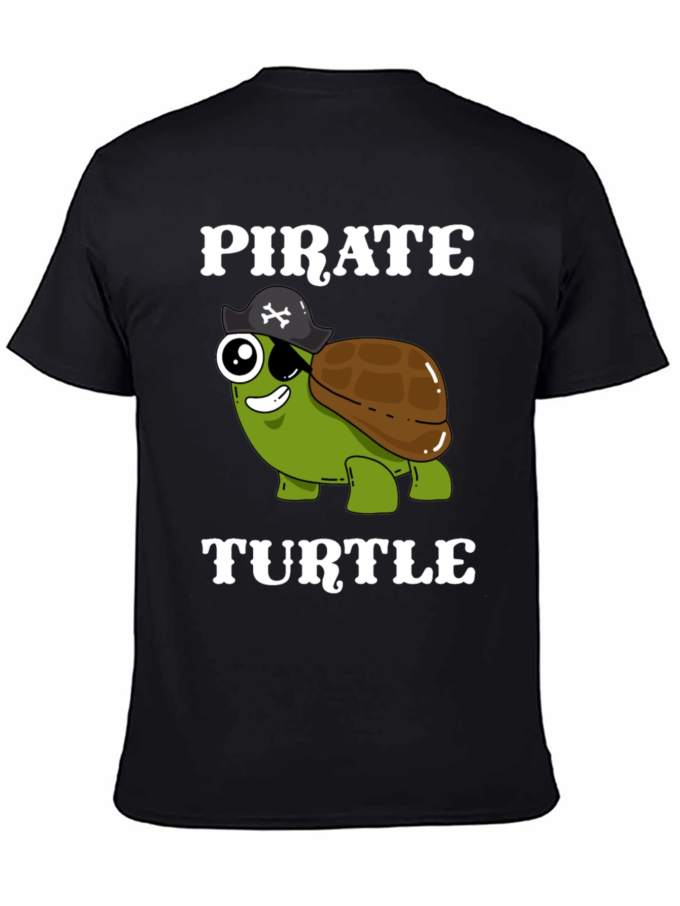 Black Pirate Turtle T-Shirt - Funny Cartoon Tee view 4