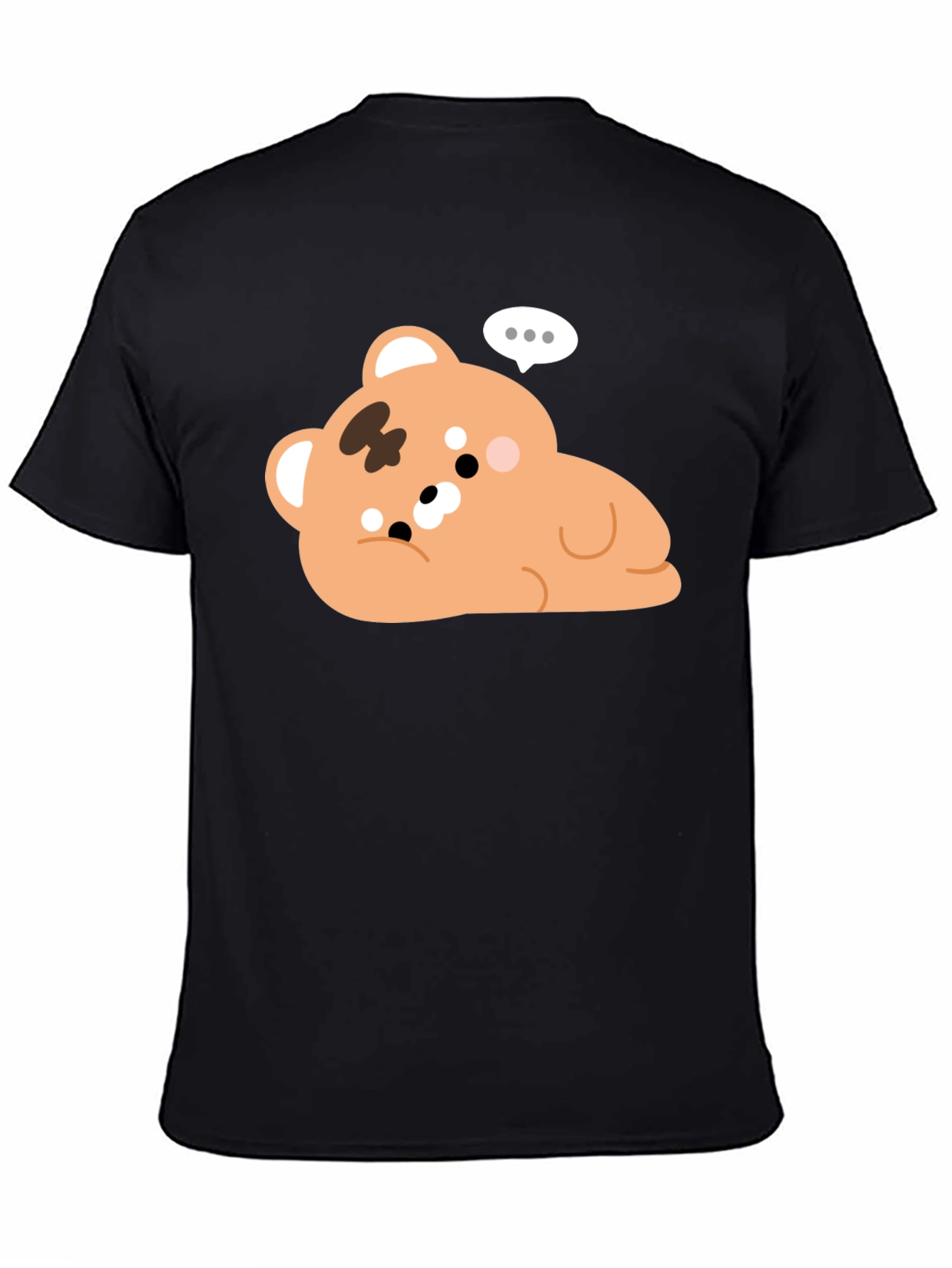 Black Cute Bear Graphic Black T-Shirt view 4