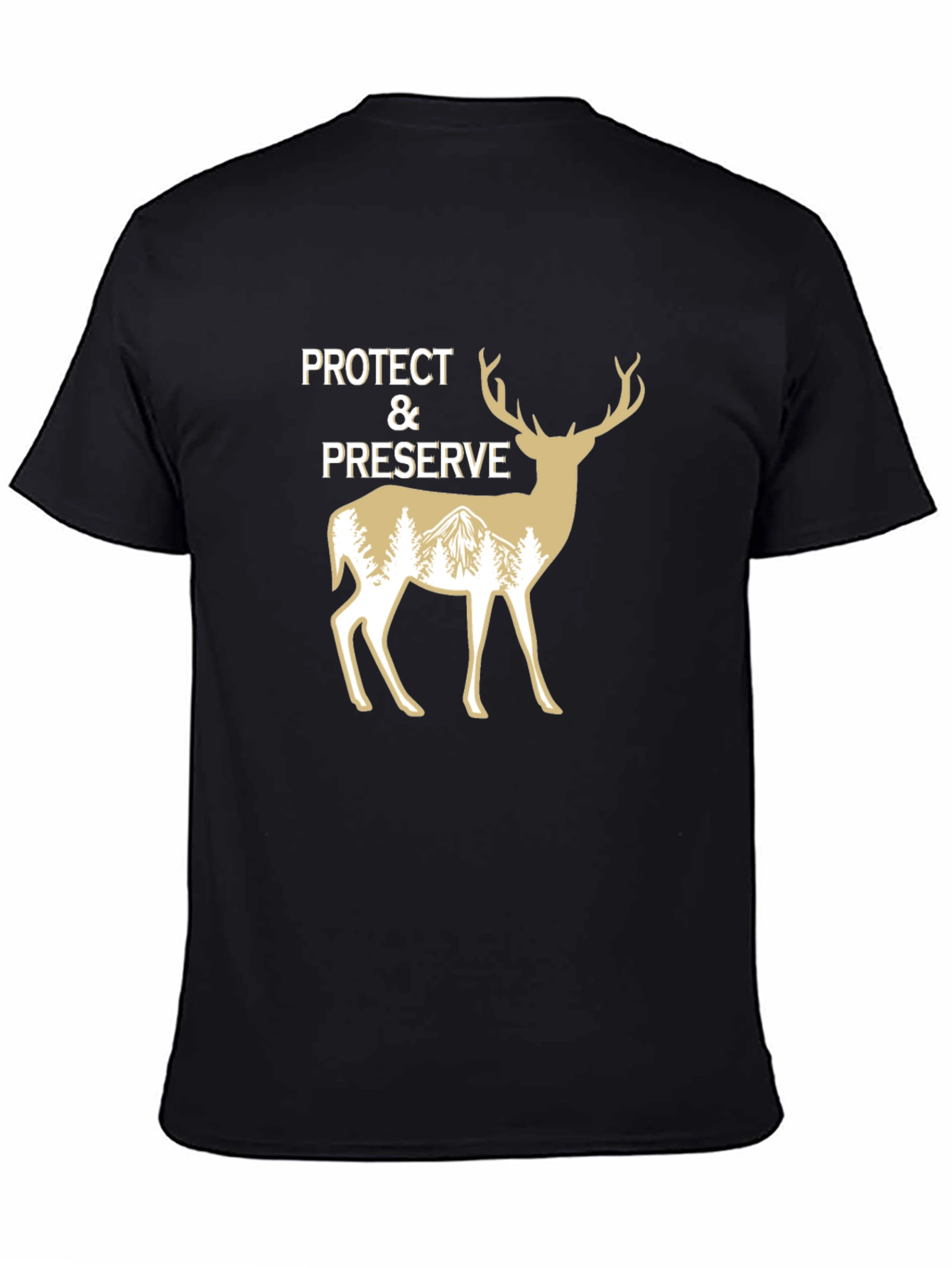 Black Protect & Preserve Deer Graphic T-Shirt view 4