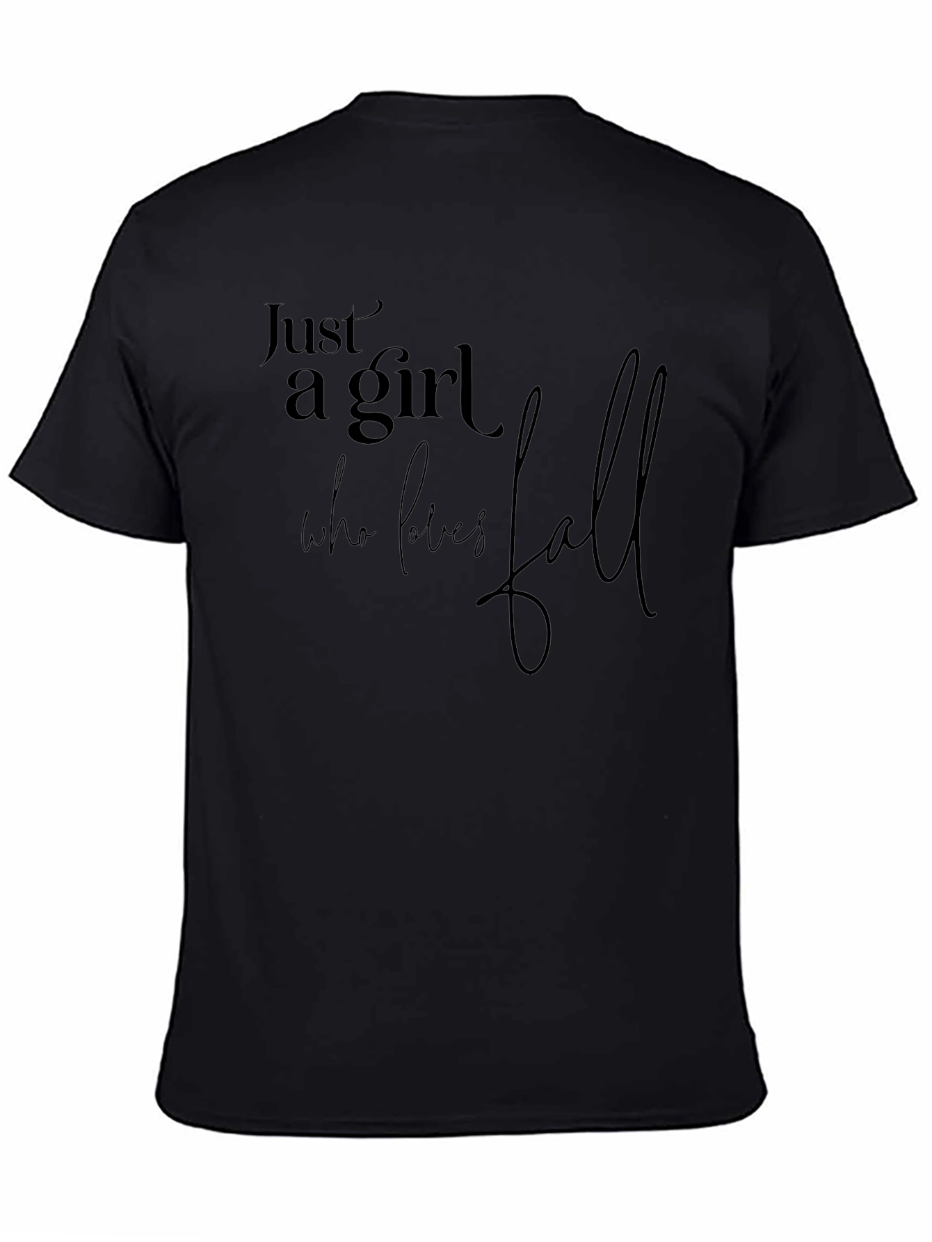 Black Just a Girl Who Loves Fall - Graphic Tee view 4