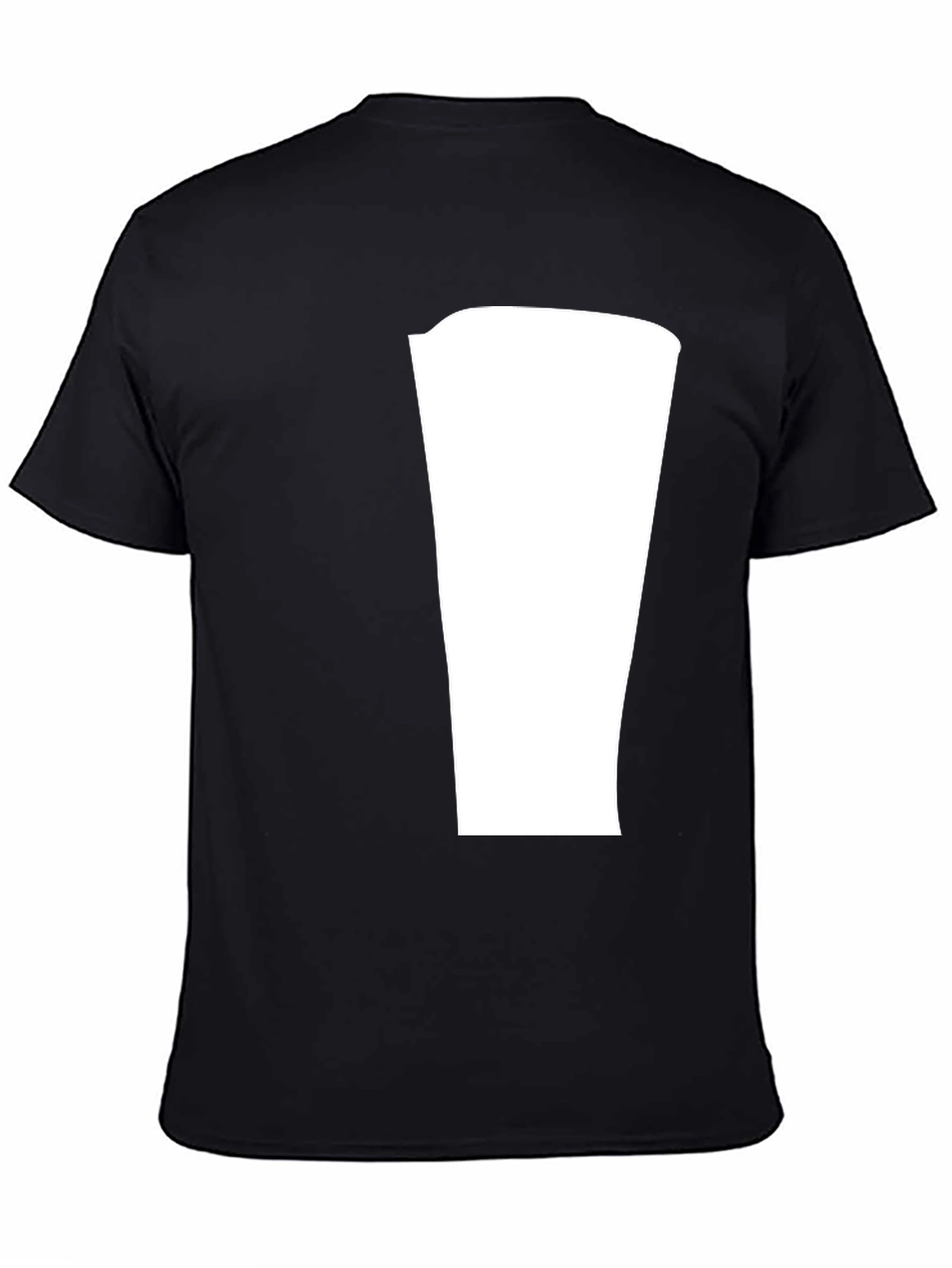 Black Modern Black T-Shirt with Blank Center Panel view 4