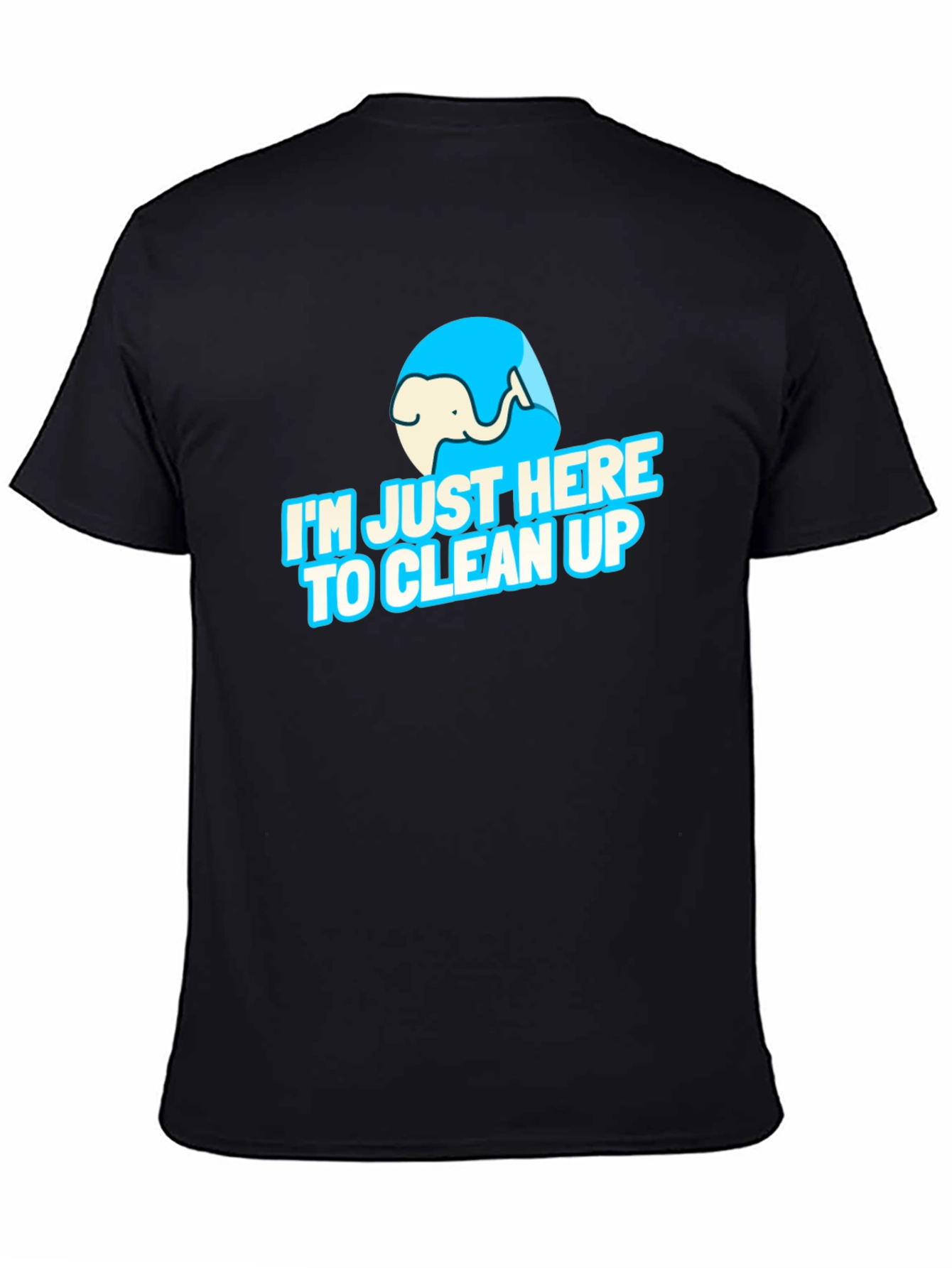 Black I'm Just Here to Clean Up Graphic Tee view 4