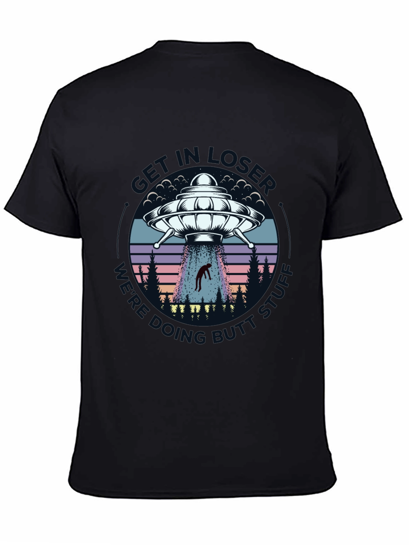 Black Alien Abduction Graphic Tee - Sci-Fi Humor view 4