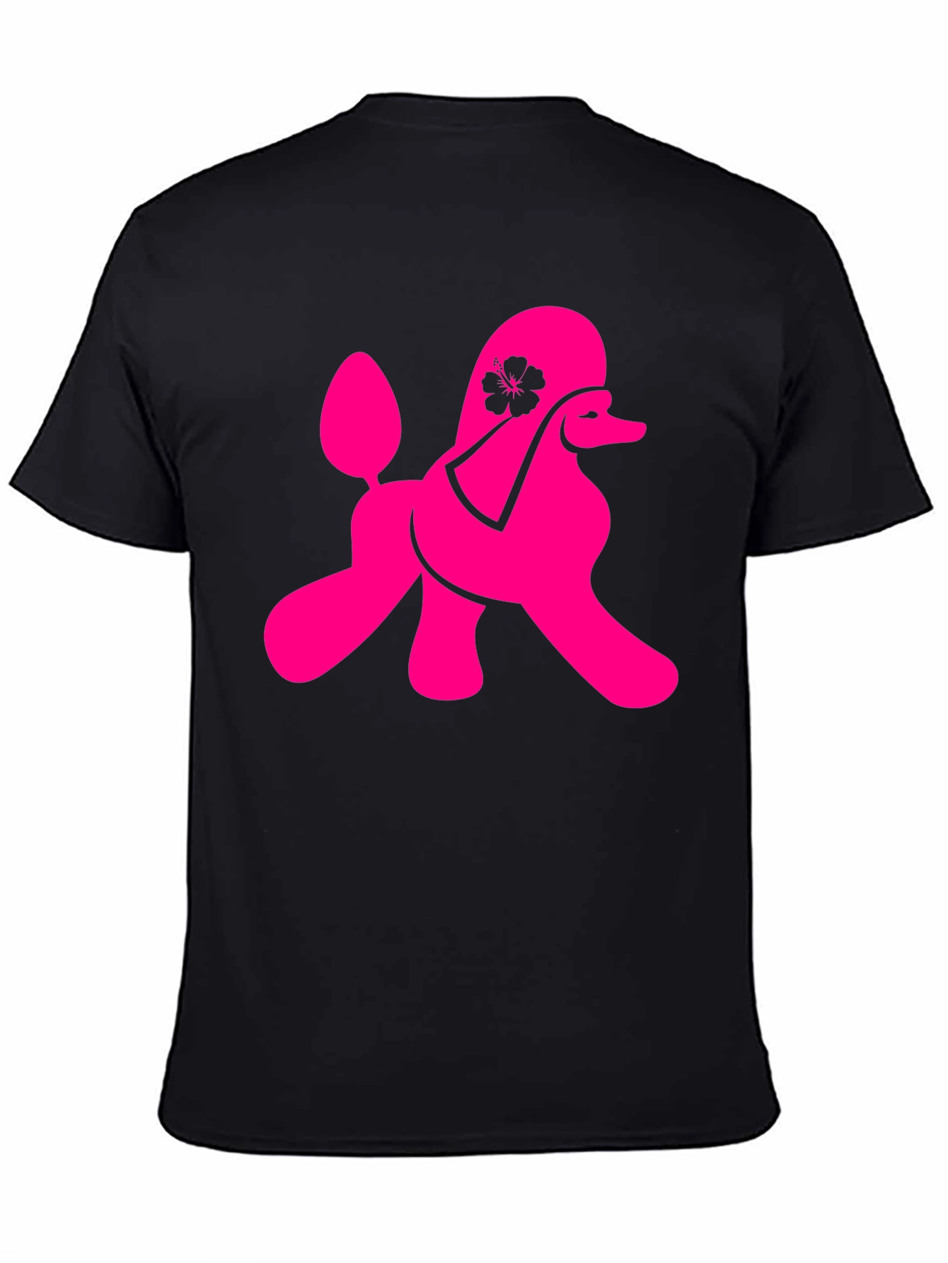 Black Poodle Graphic Tee - Black Cotton Blend T-Shirt view 4