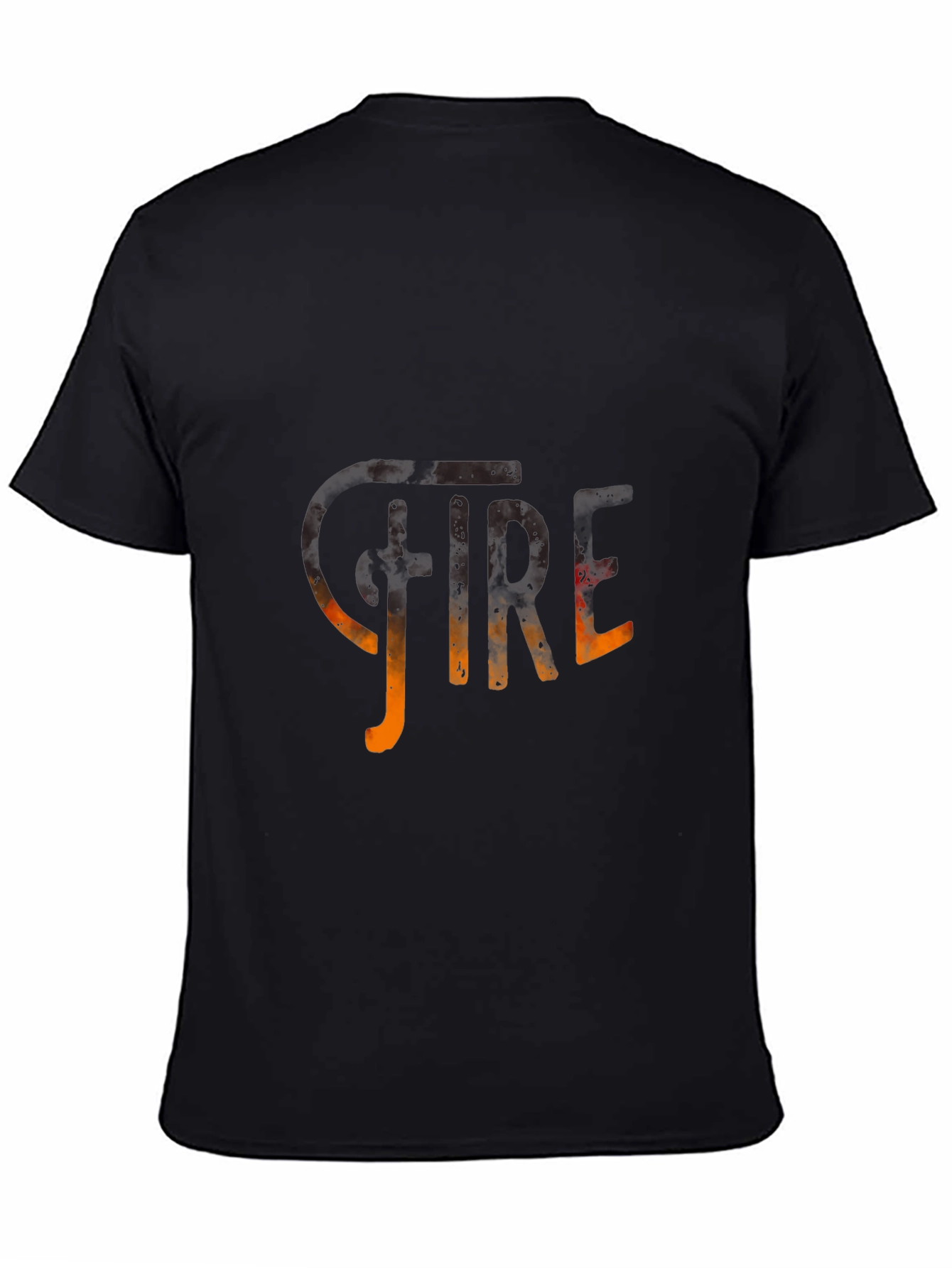 Black Black FIRE Graphic Print Men's T-Shirt view 4