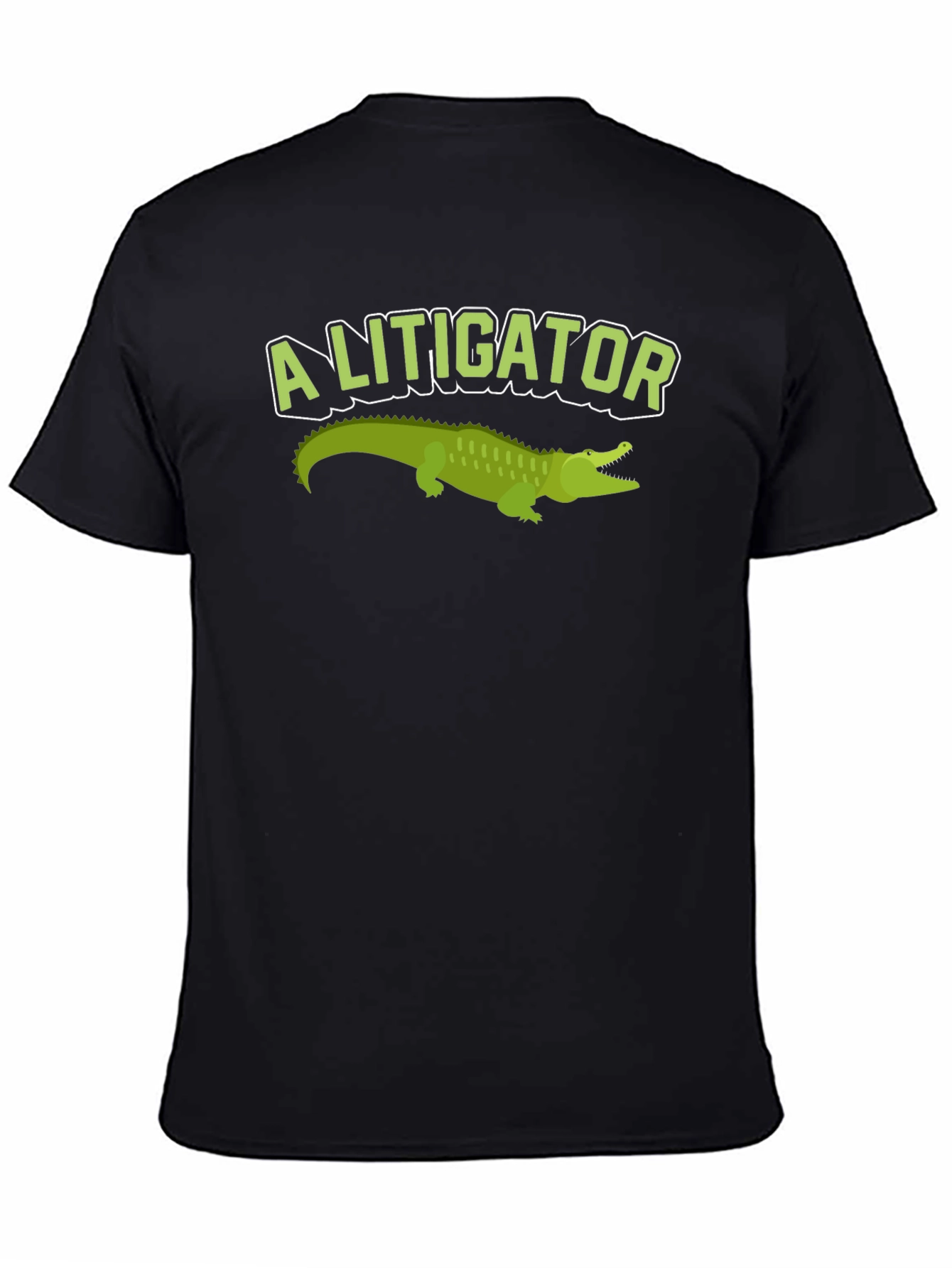 Black A Litigator Alligator T-Shirt - Funny Lawyer Tee view 4