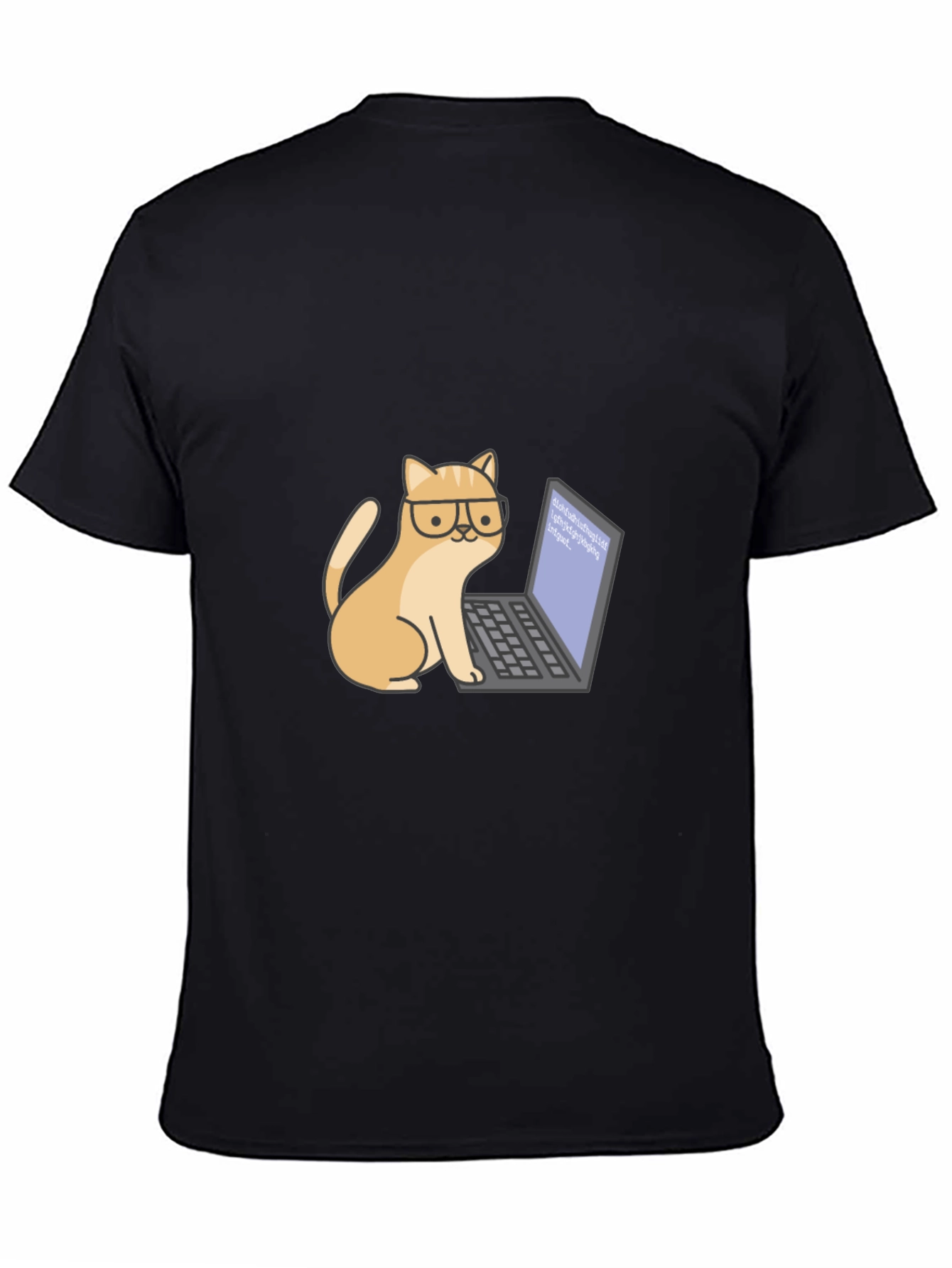 Black Cat Programmer T-Shirt - Cute & Geeky view 4
