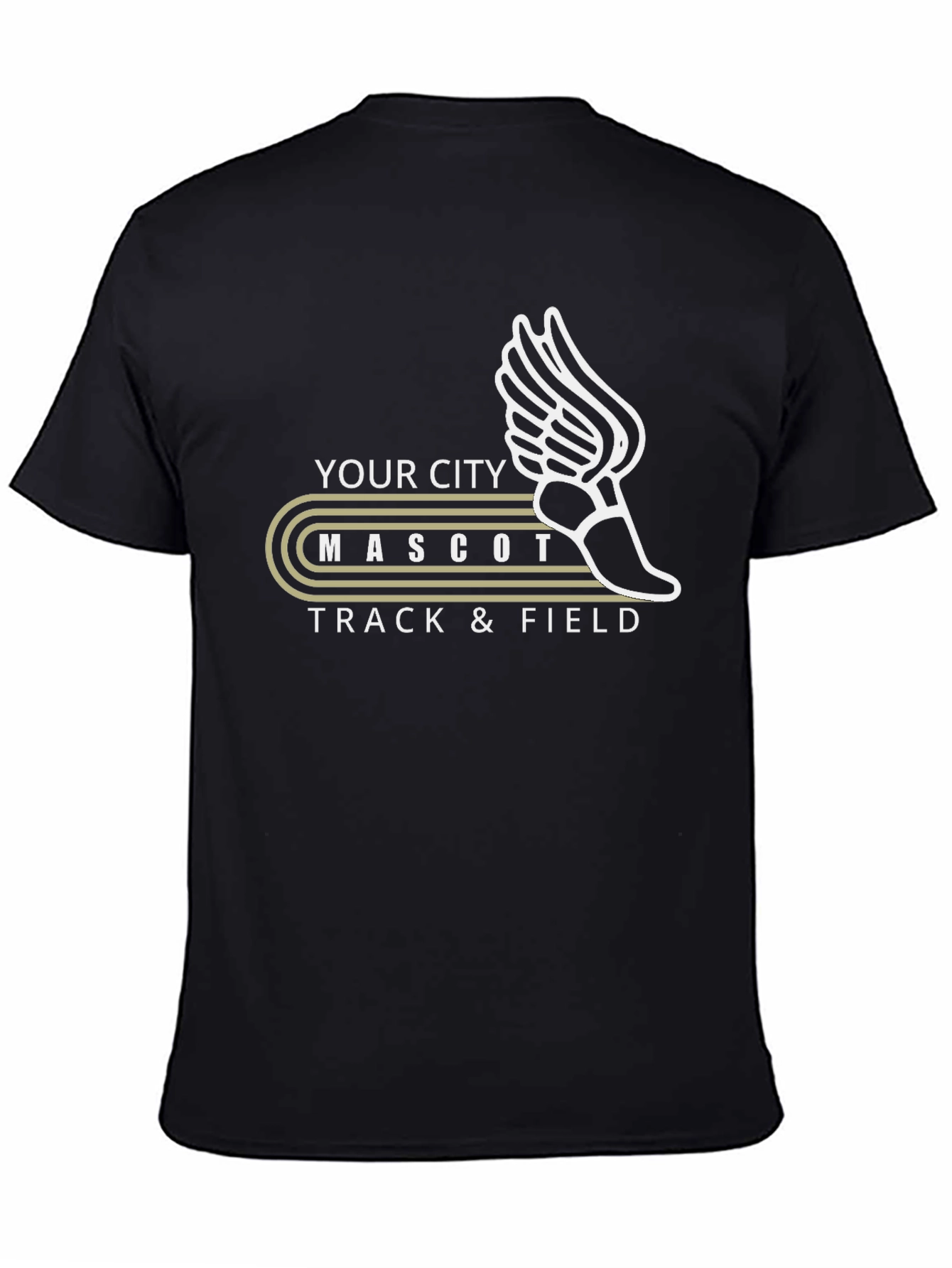 Black City Mascot Track & Field Graphic T-Shirt view 4