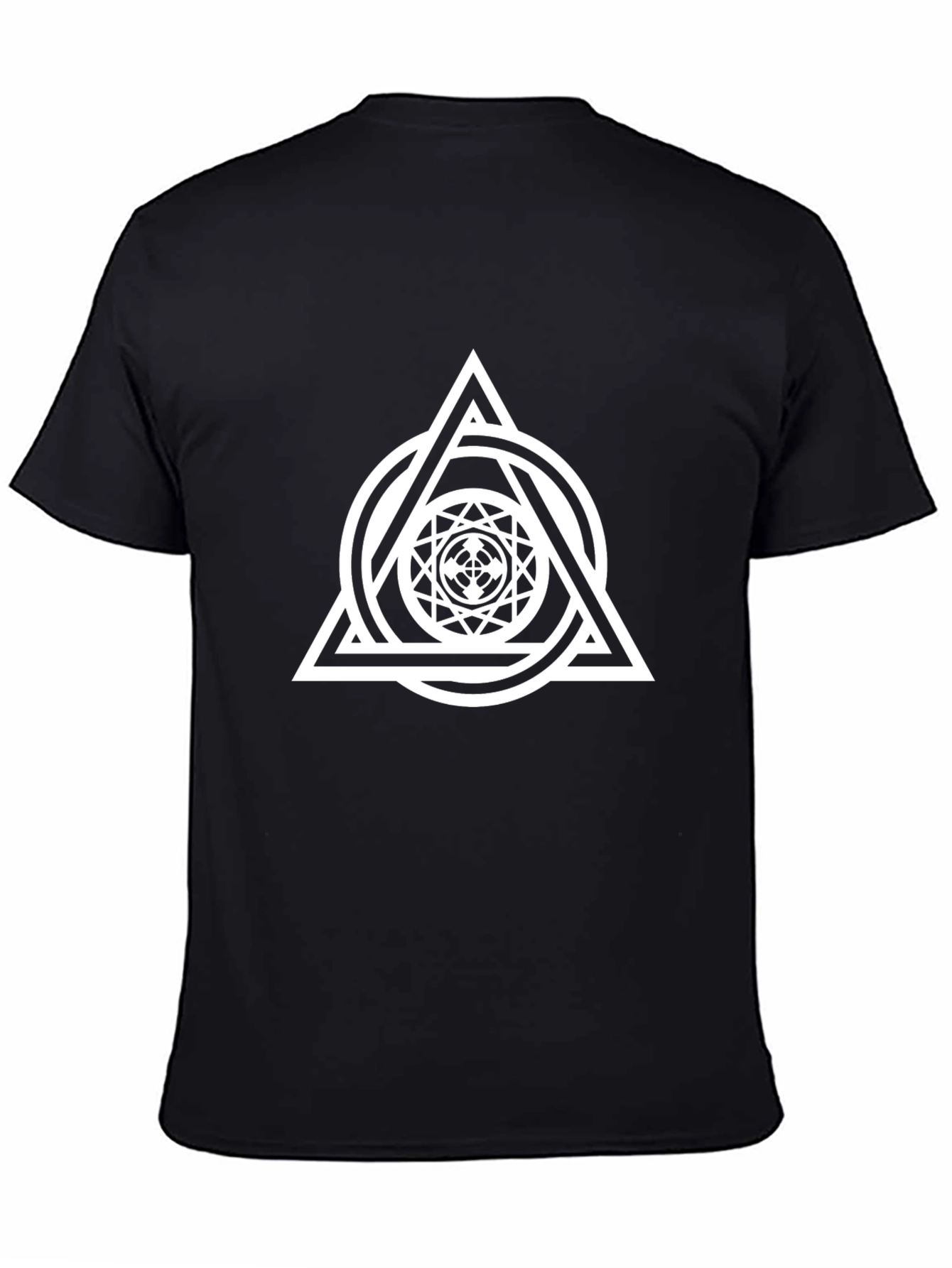Black Geometric Triangle Graphic Tee view 4