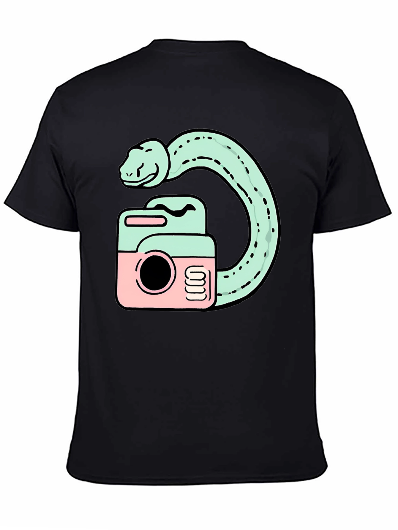 Black Snake Camera Graphic T-Shirt view 4