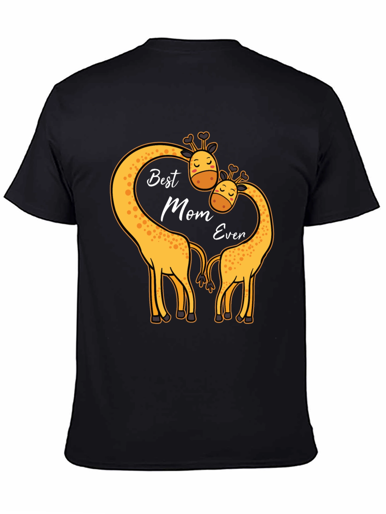 Black Best Mom Ever Giraffe T-Shirt view 4