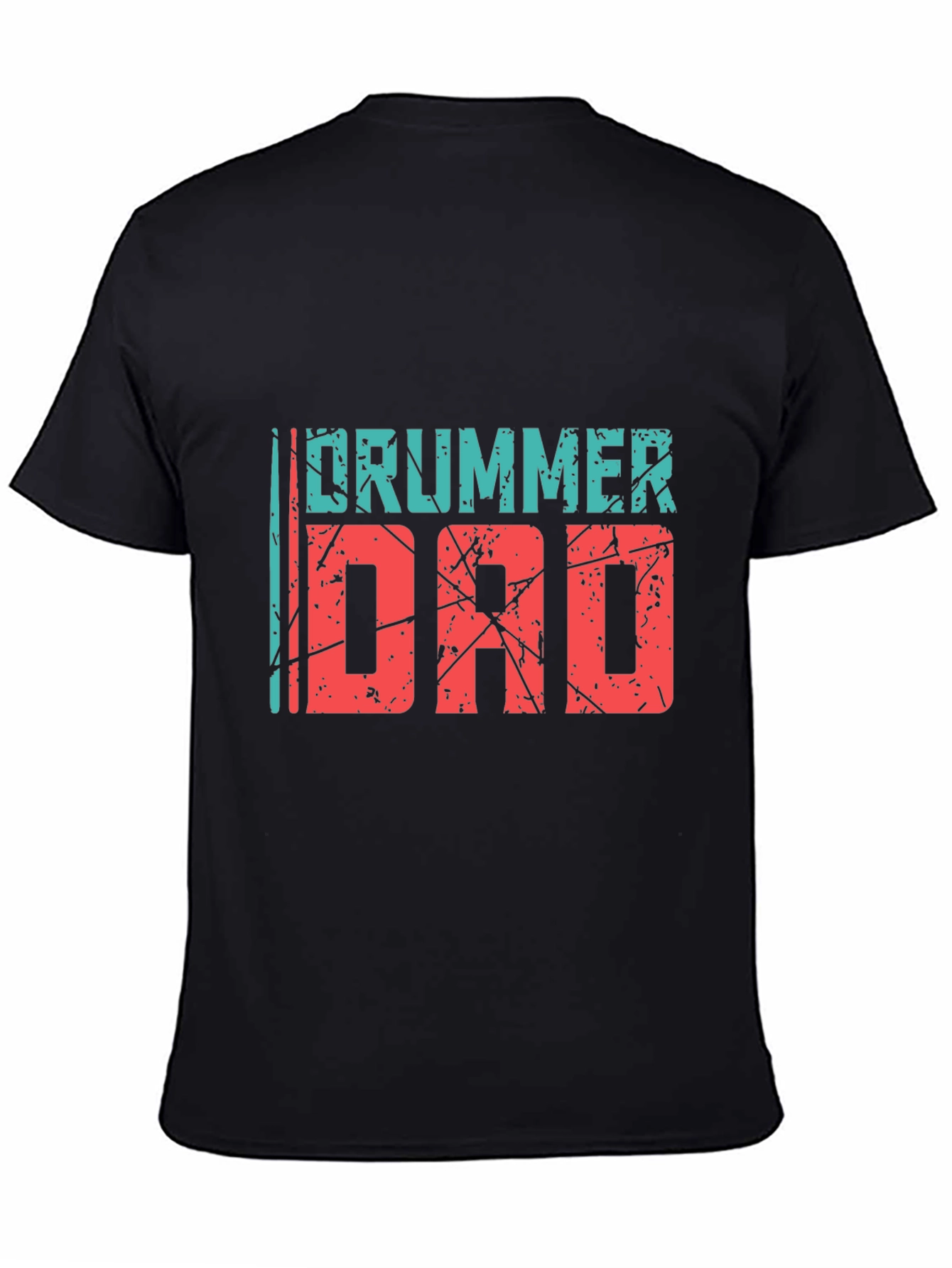 Black Drummer Dad Black Graphic Tee view 4