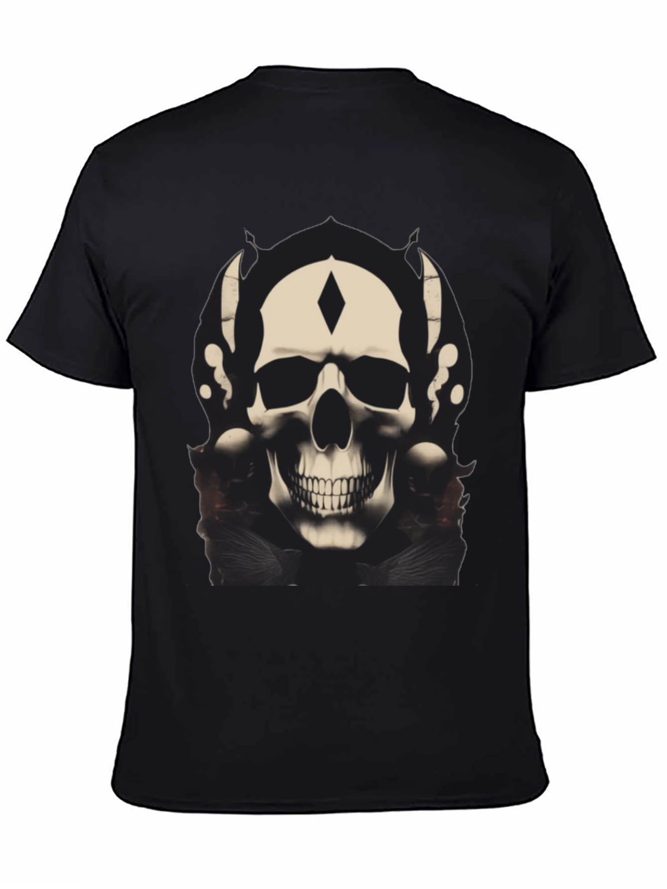Black Skull Graphic Black T-Shirt view 4
