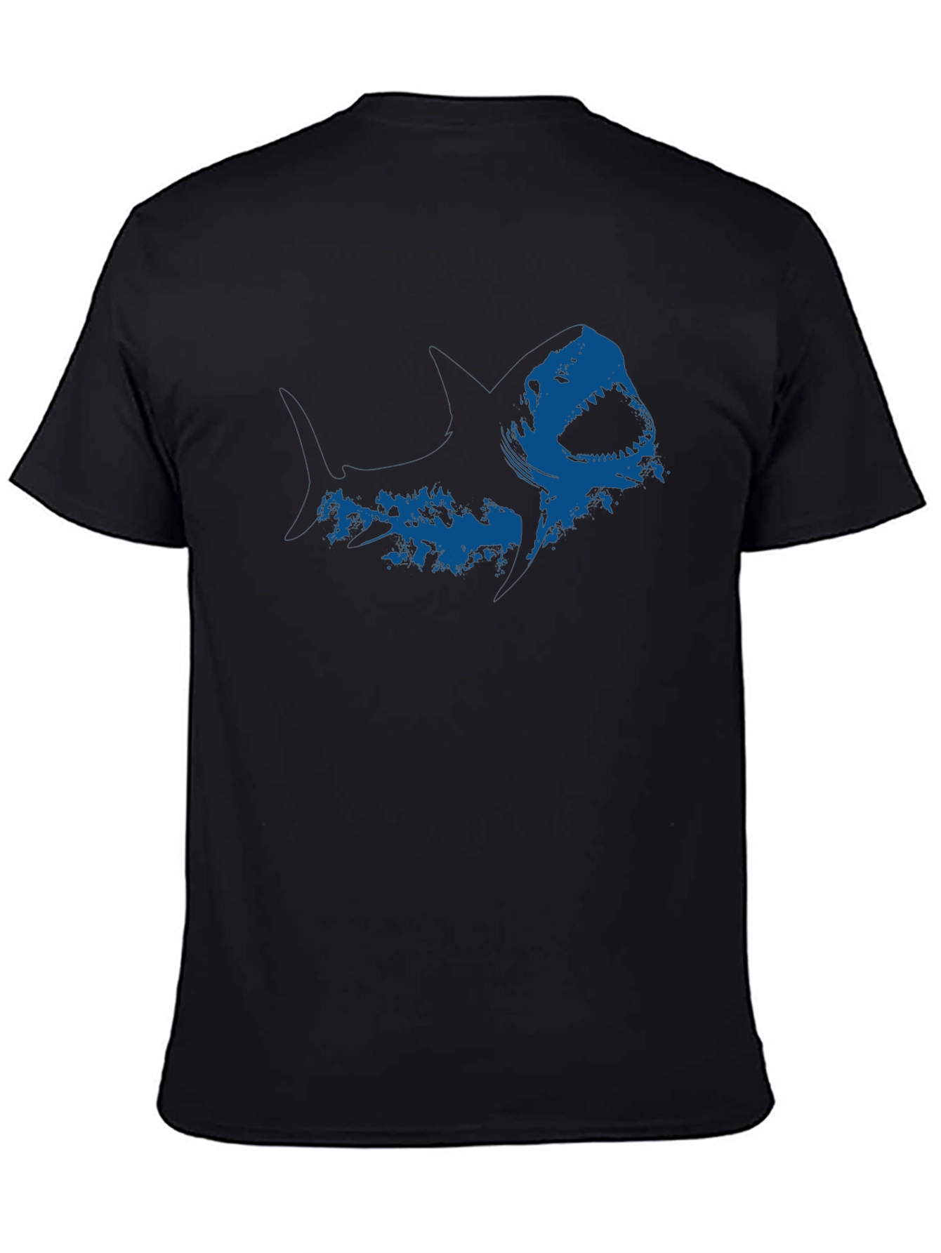 Black Shark Graphic Black T-Shirt view 4