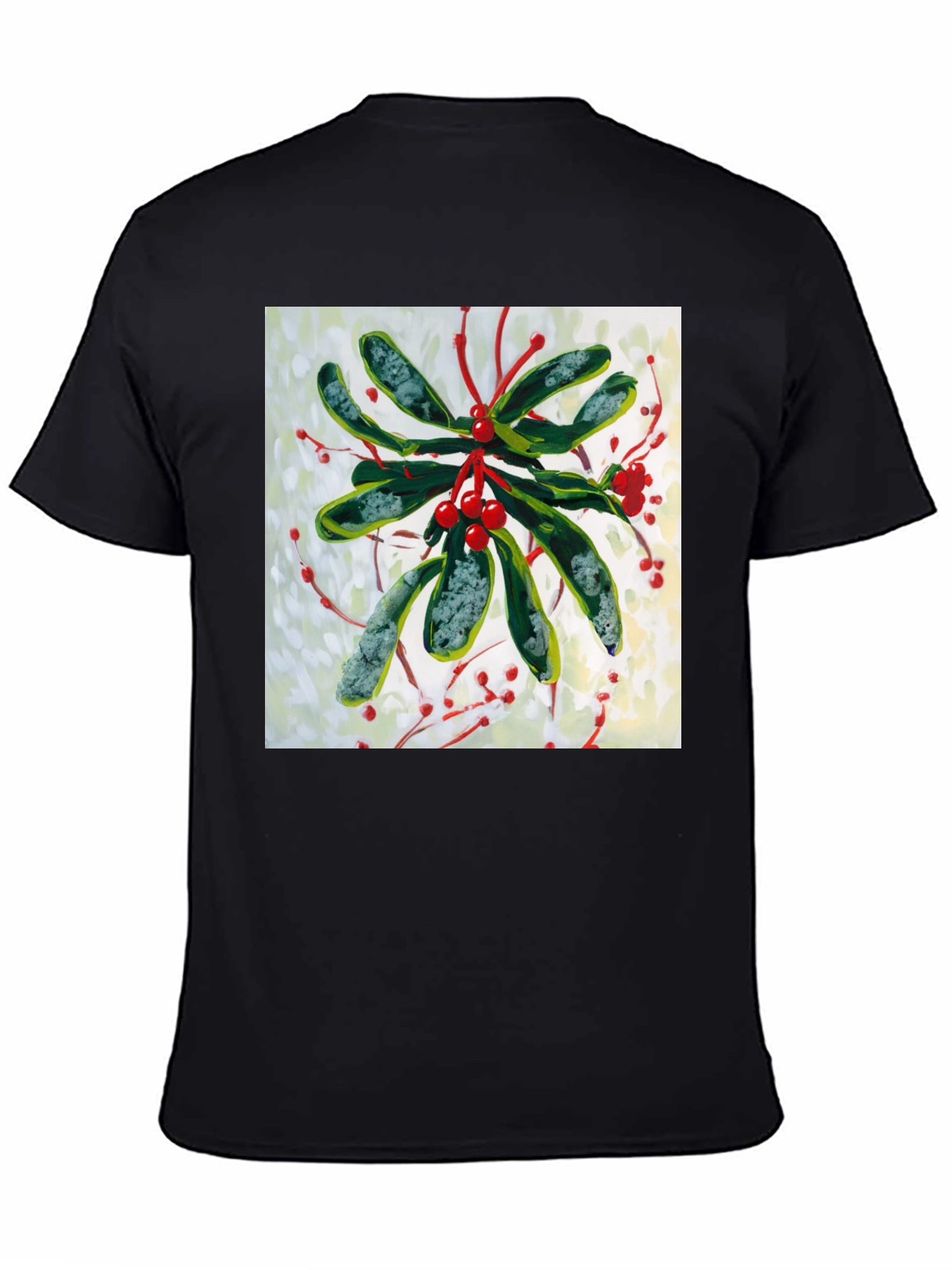 Black Mistletoe Graphic Tee - Holiday Style view 4