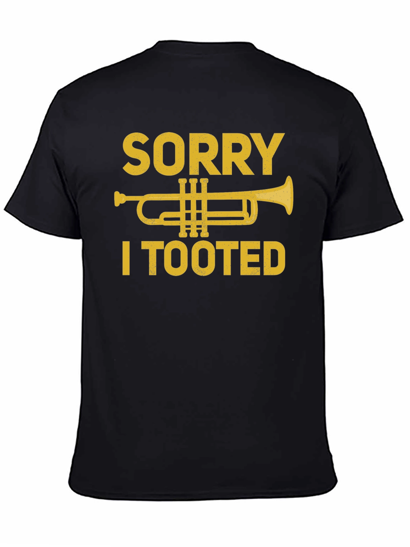 Black Sorry I Tooted Trumpet T-Shirt - Funny Music Tee view 4