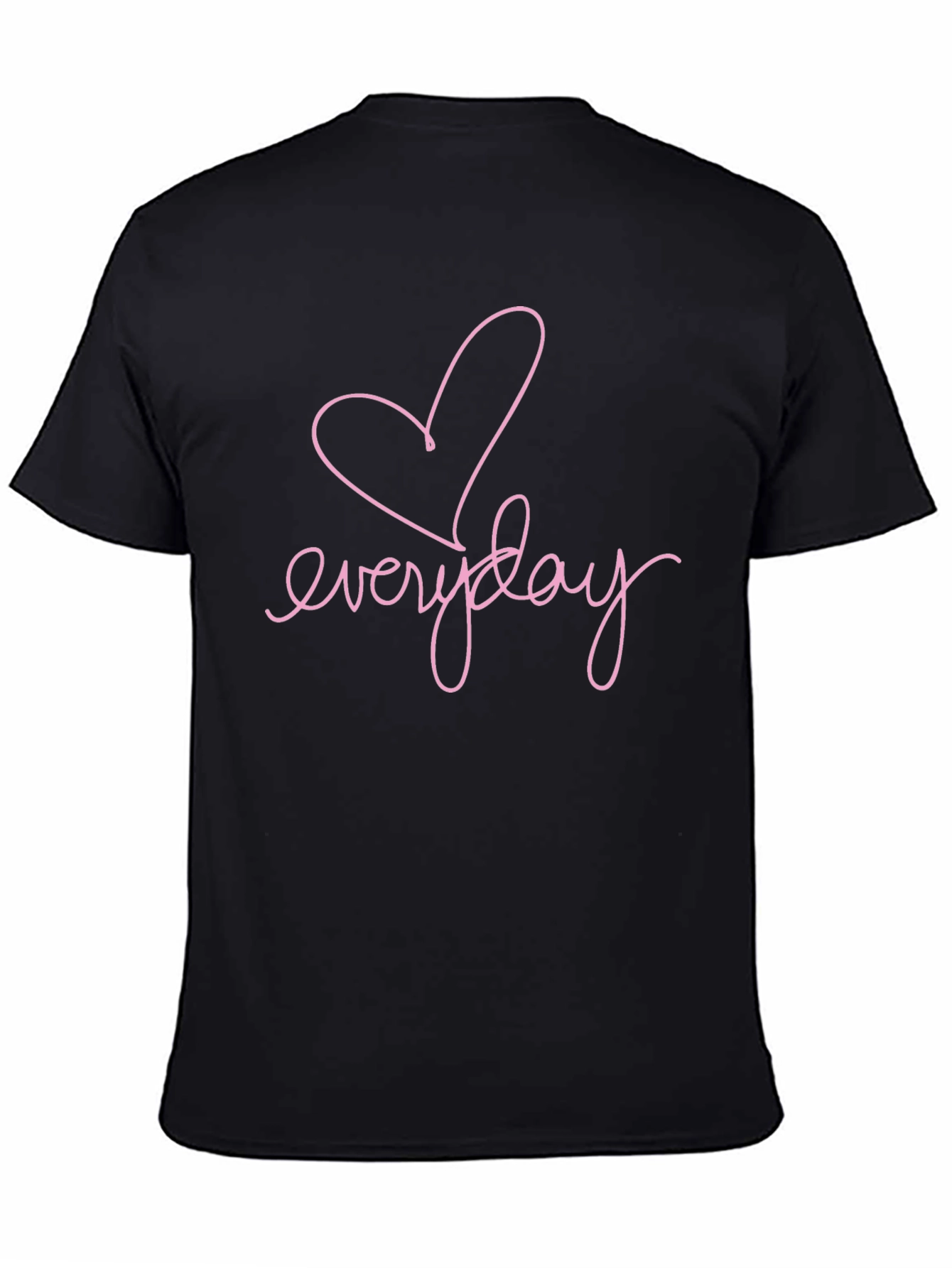 Black Everyday Heart Graphic Tee - Casual Black T-Shirt view 4