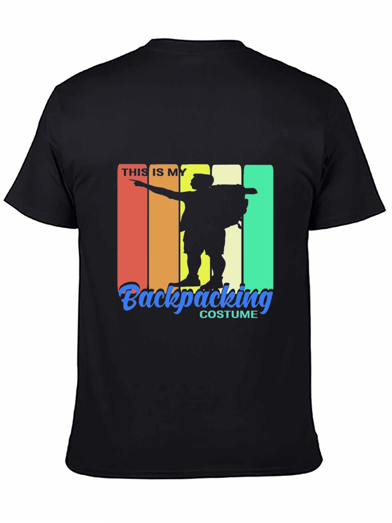 Black Backpacking Costume T-Shirt view 4