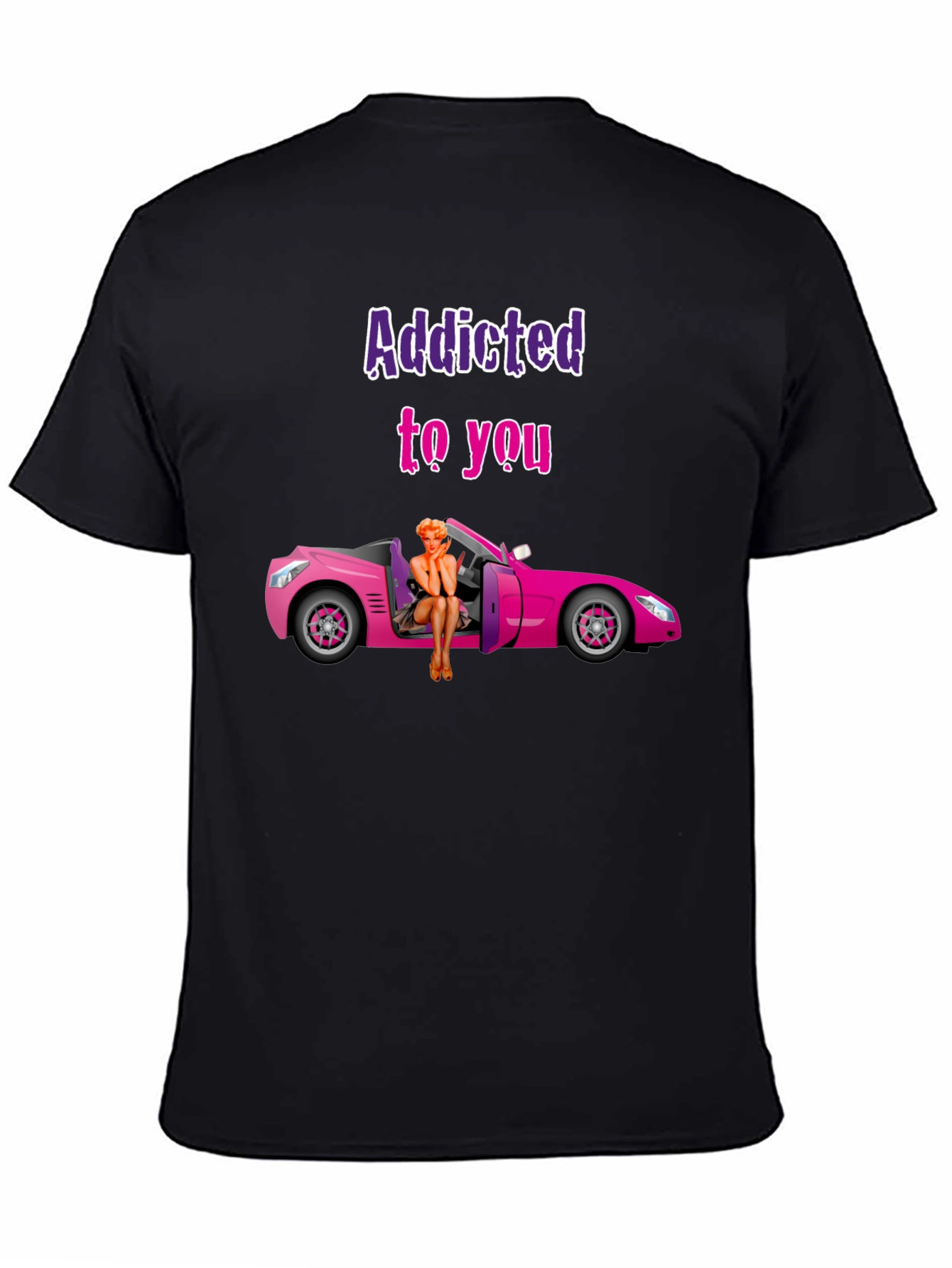 Black Addicted to You Graphic T-Shirt - Novelty Tee view 4