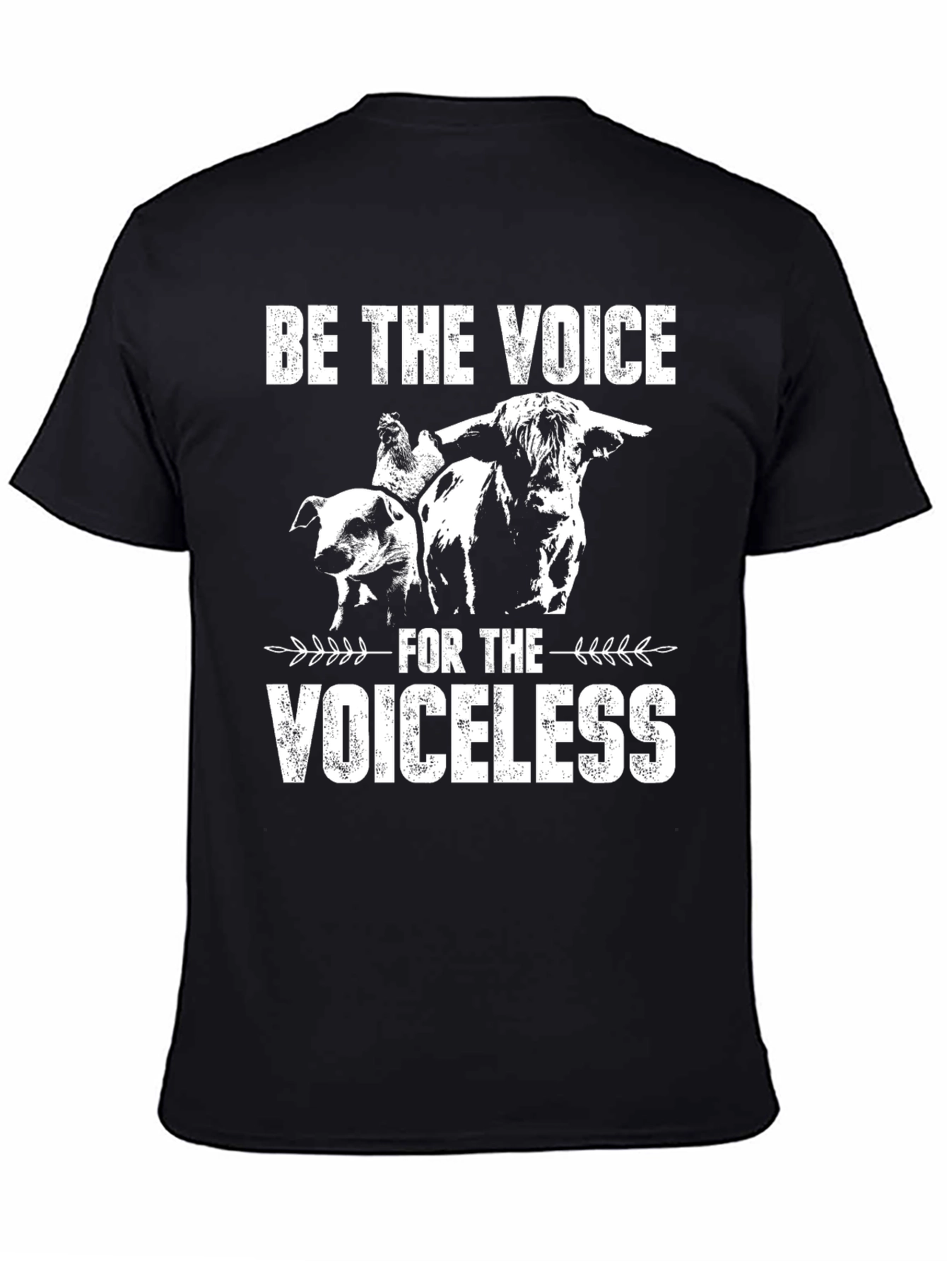 Black Voice for the Voiceless Vegan T-Shirt view 4