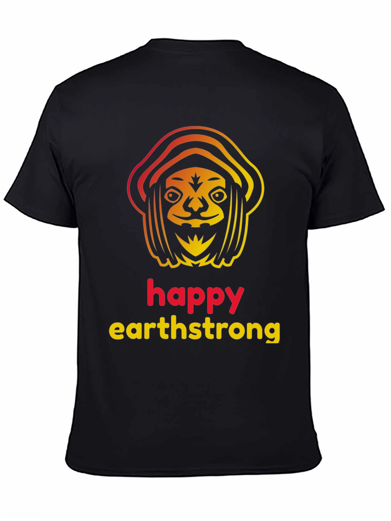 Black Happy Earthstrong T-Shirt - Unique Graphic Tee view 4