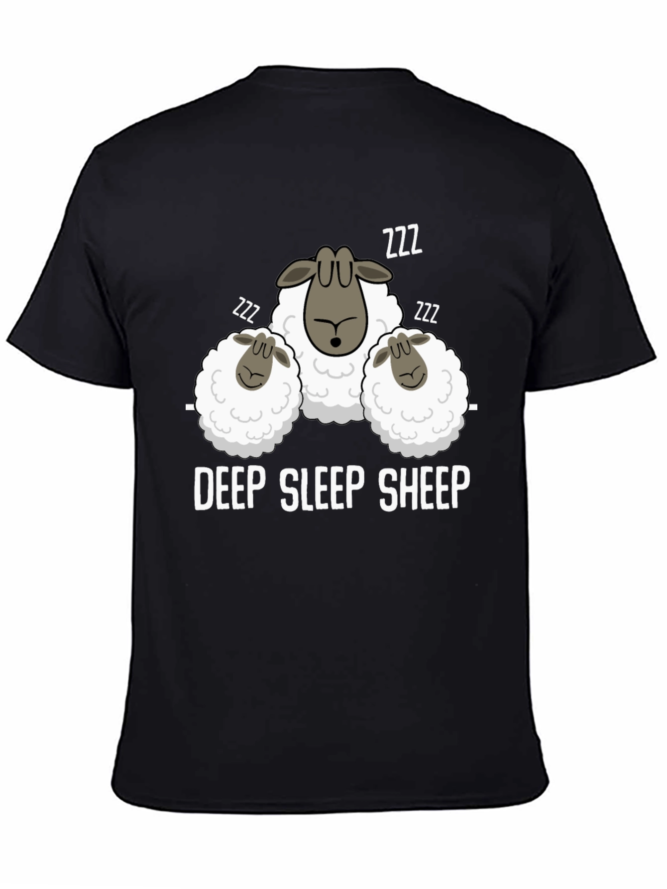 Black Deep Sleep Sheep T-Shirt -  Comfy & Fun view 4