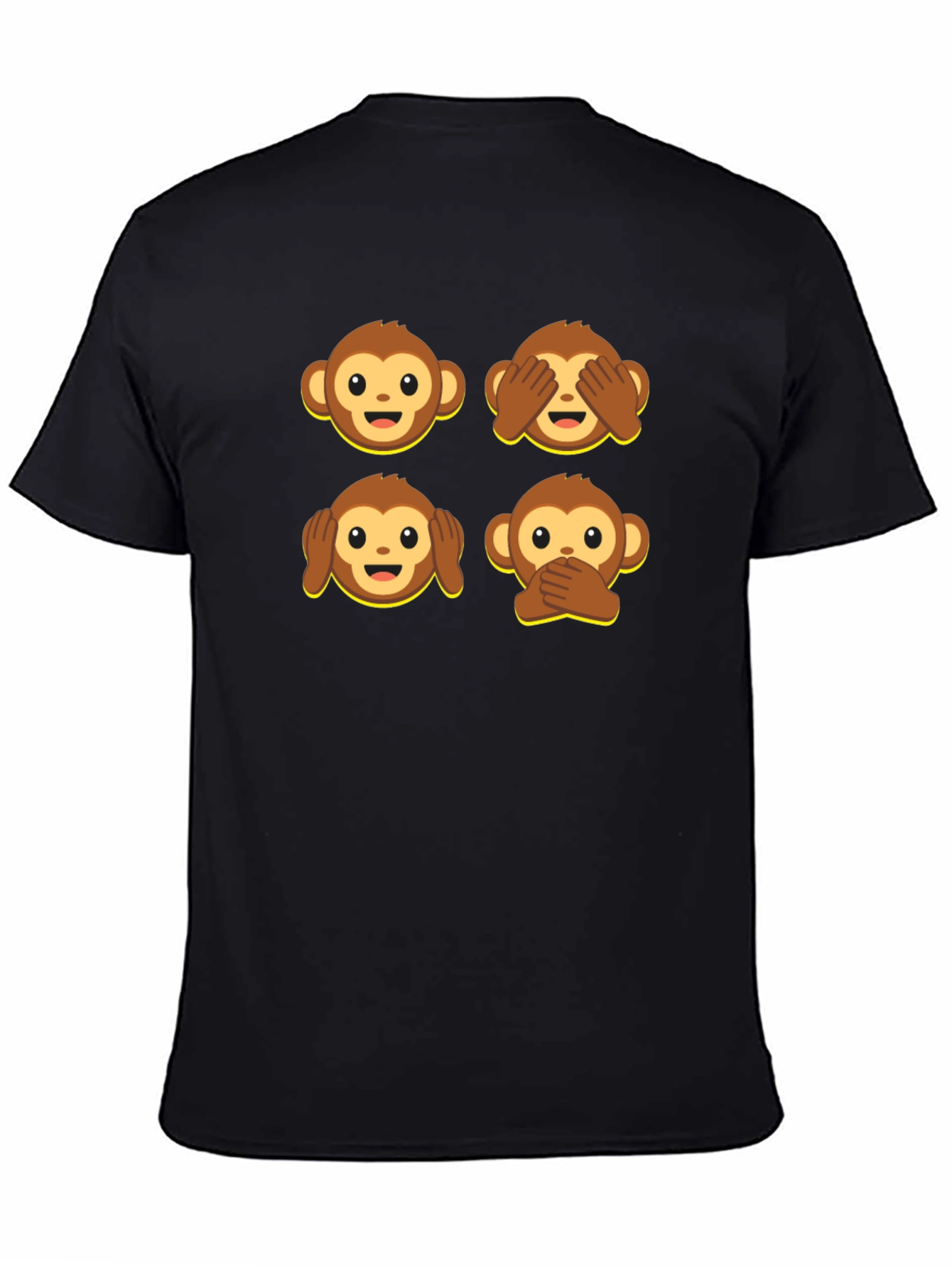 Emoji Monkey Graphic Tee - Hear, See, Speak No Evil T-Shirt - 4