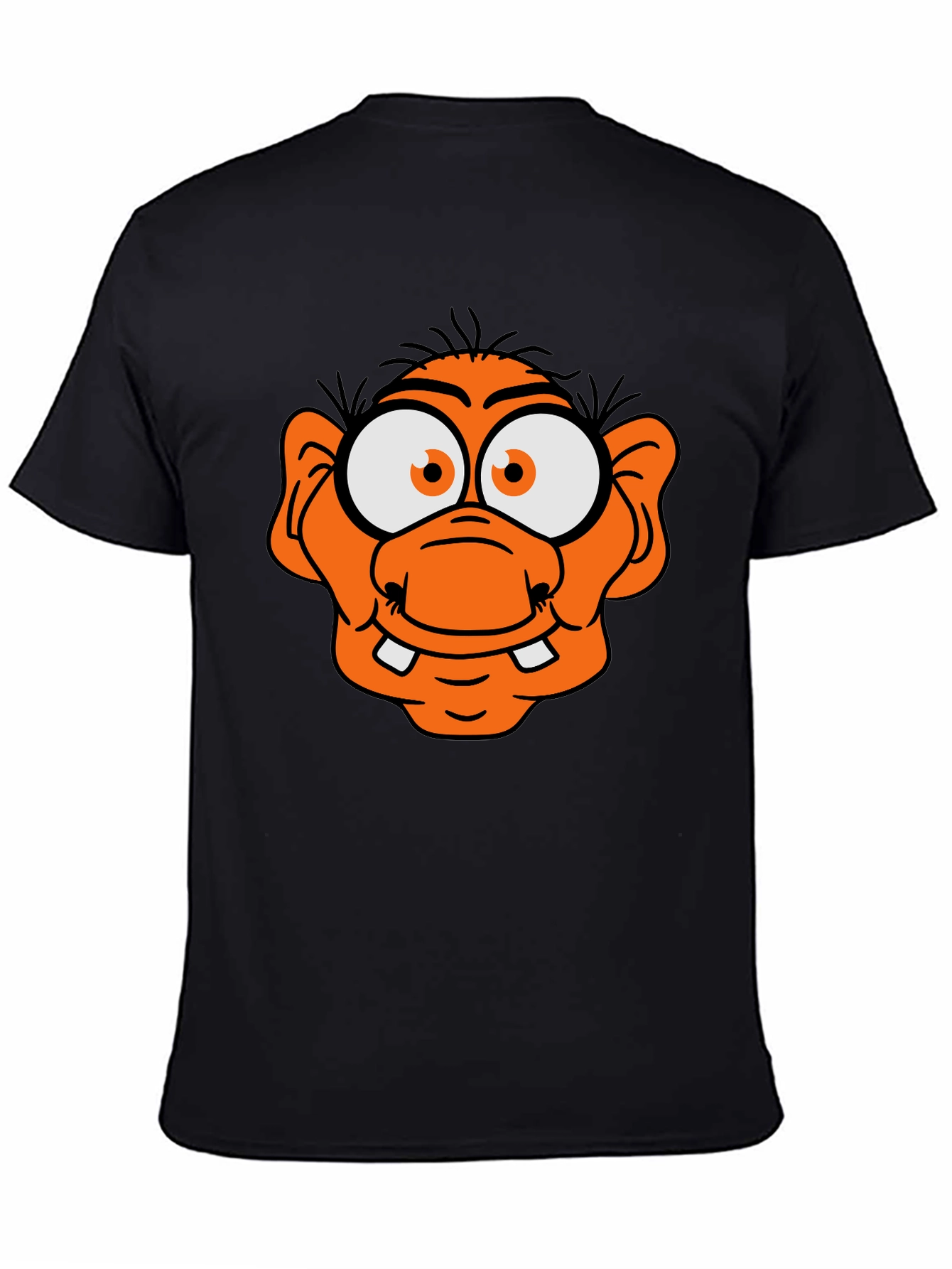 Black Funny Orange Cartoon Character Graphic Tee view 4