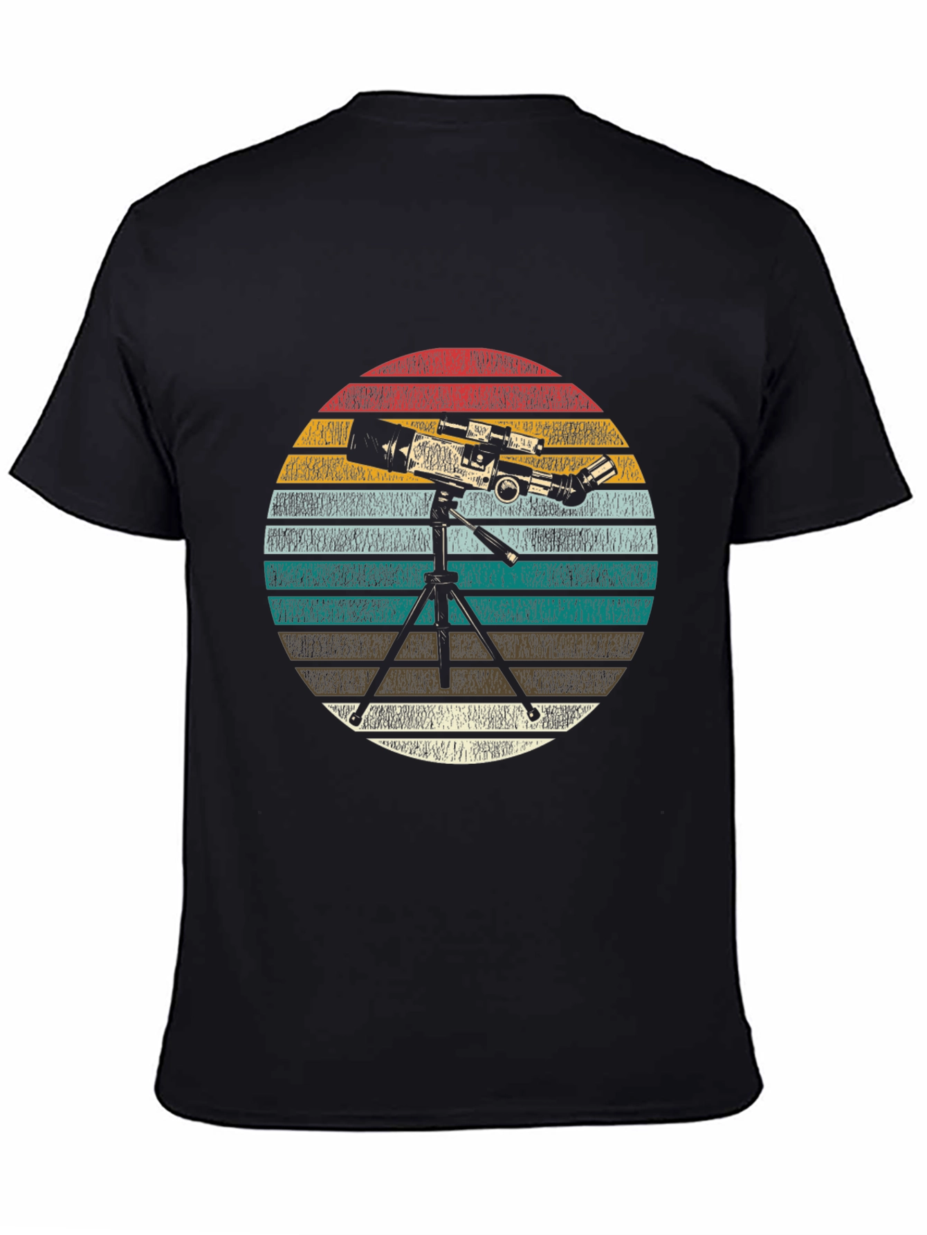 Black Telescope Graphic Print Tee - Astronomy Lover Gift view 4