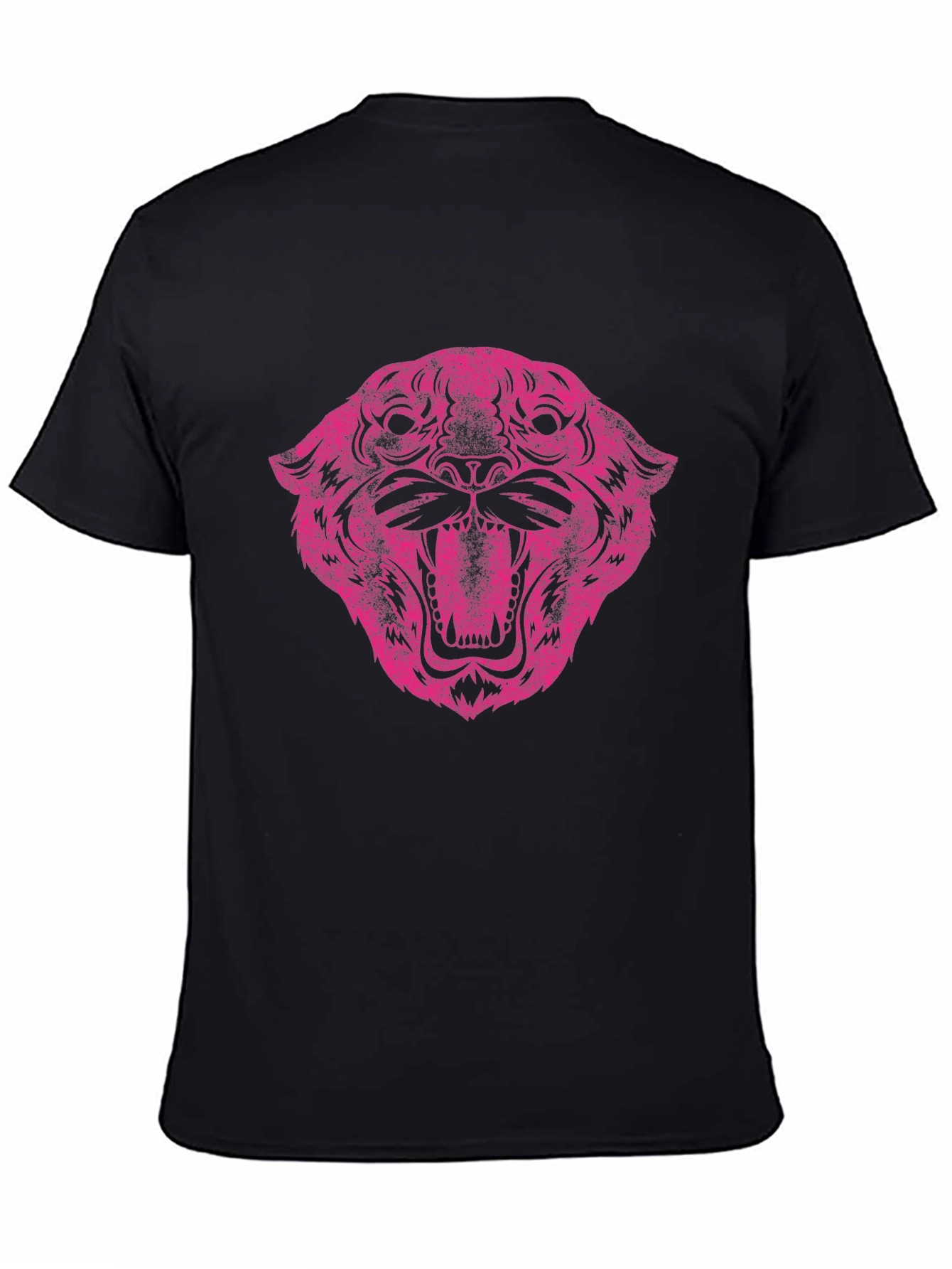 Black Pink Tiger Graphic Black T-Shirt view 4