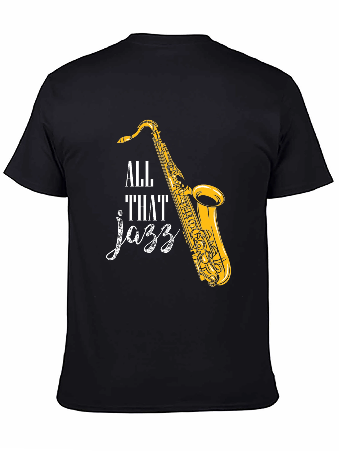 Black All That Jazz Saxophone Graphic T-Shirt view 4