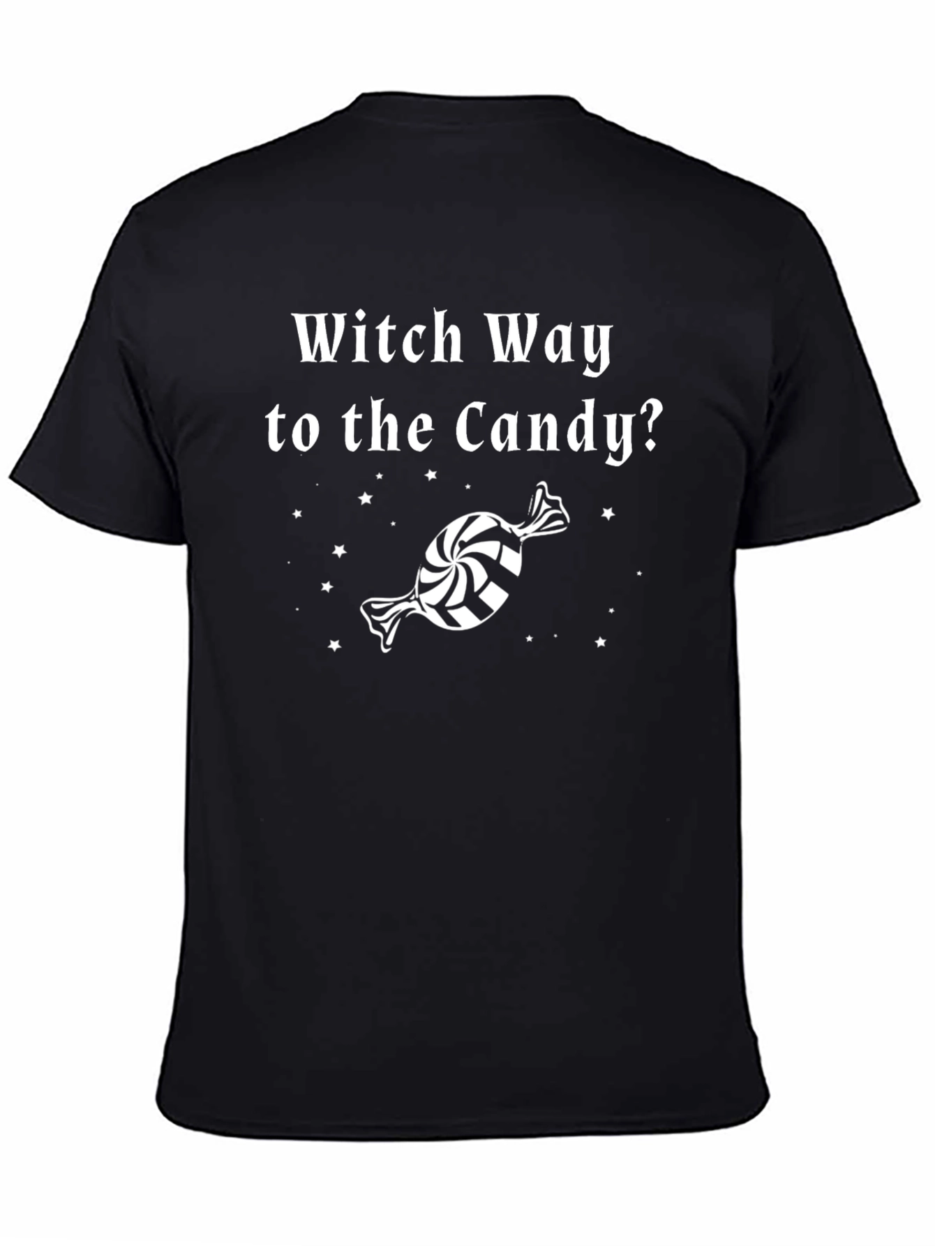 Black Witch Way to the Candy? Halloween T-Shirt view 4