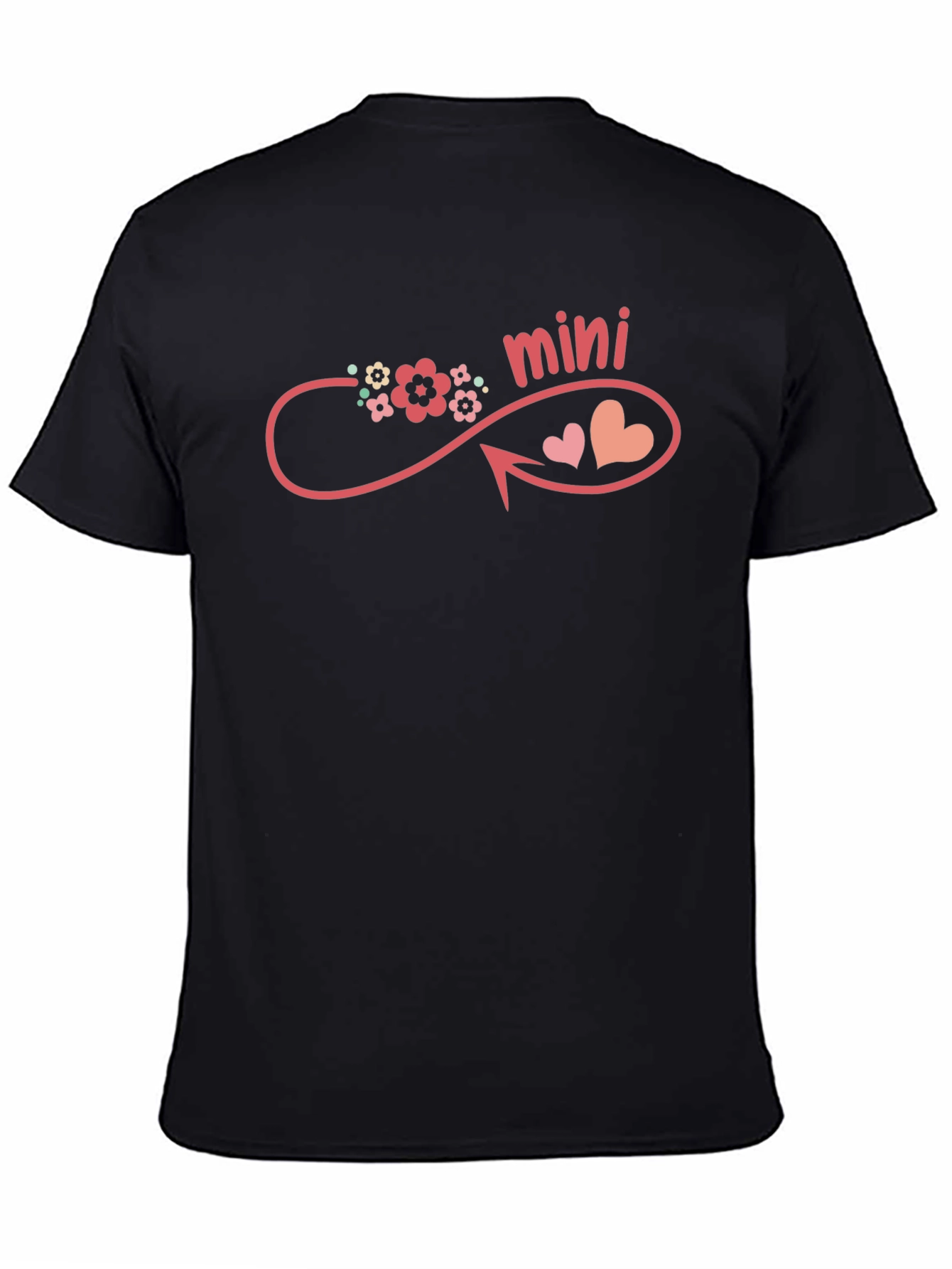 Black Mini Hearts Infinity T-Shirt - Cute Love Tee view 4