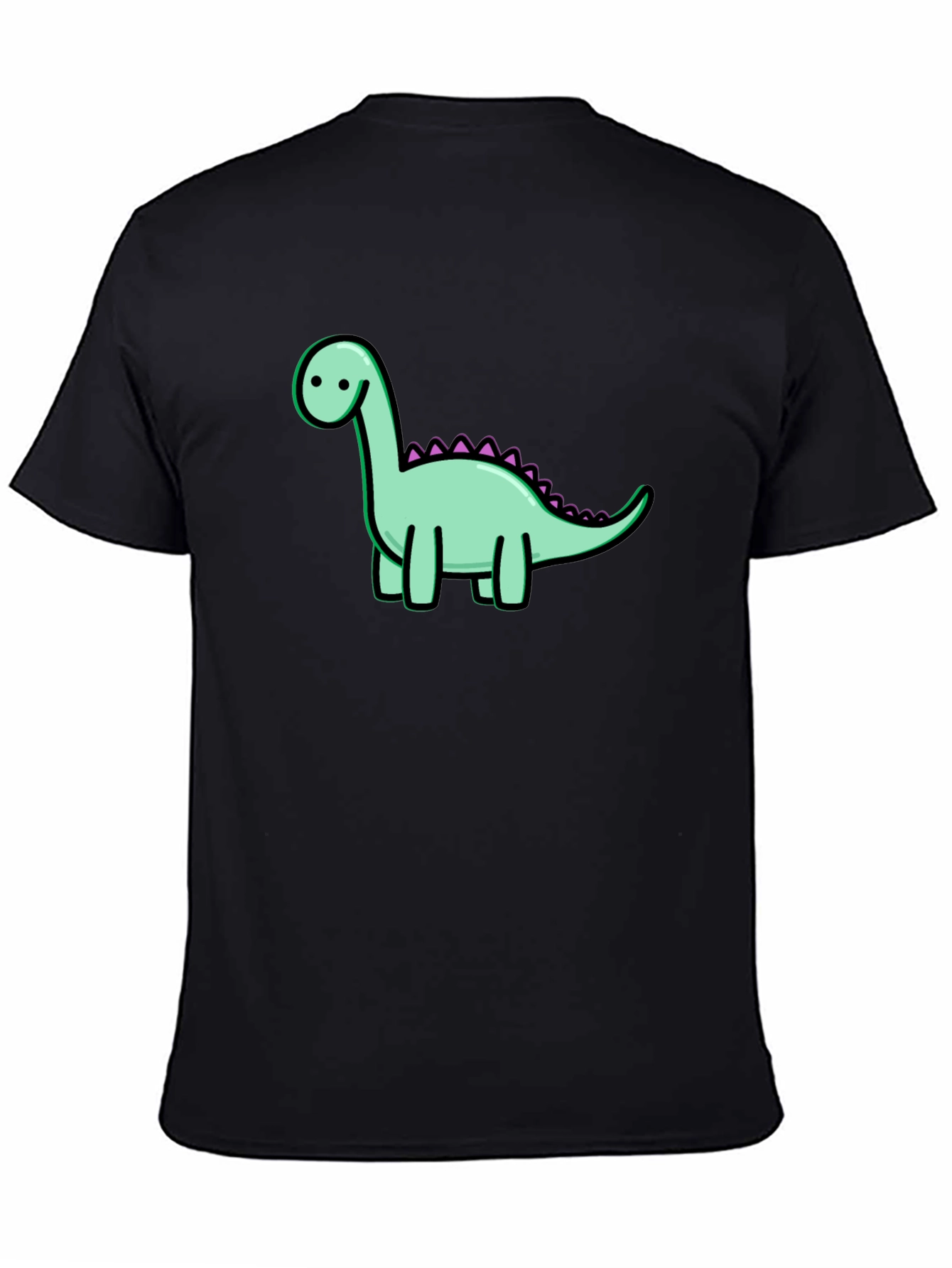 Black Dinosaur Graphic Tee - Casual Cotton T-Shirt view 4